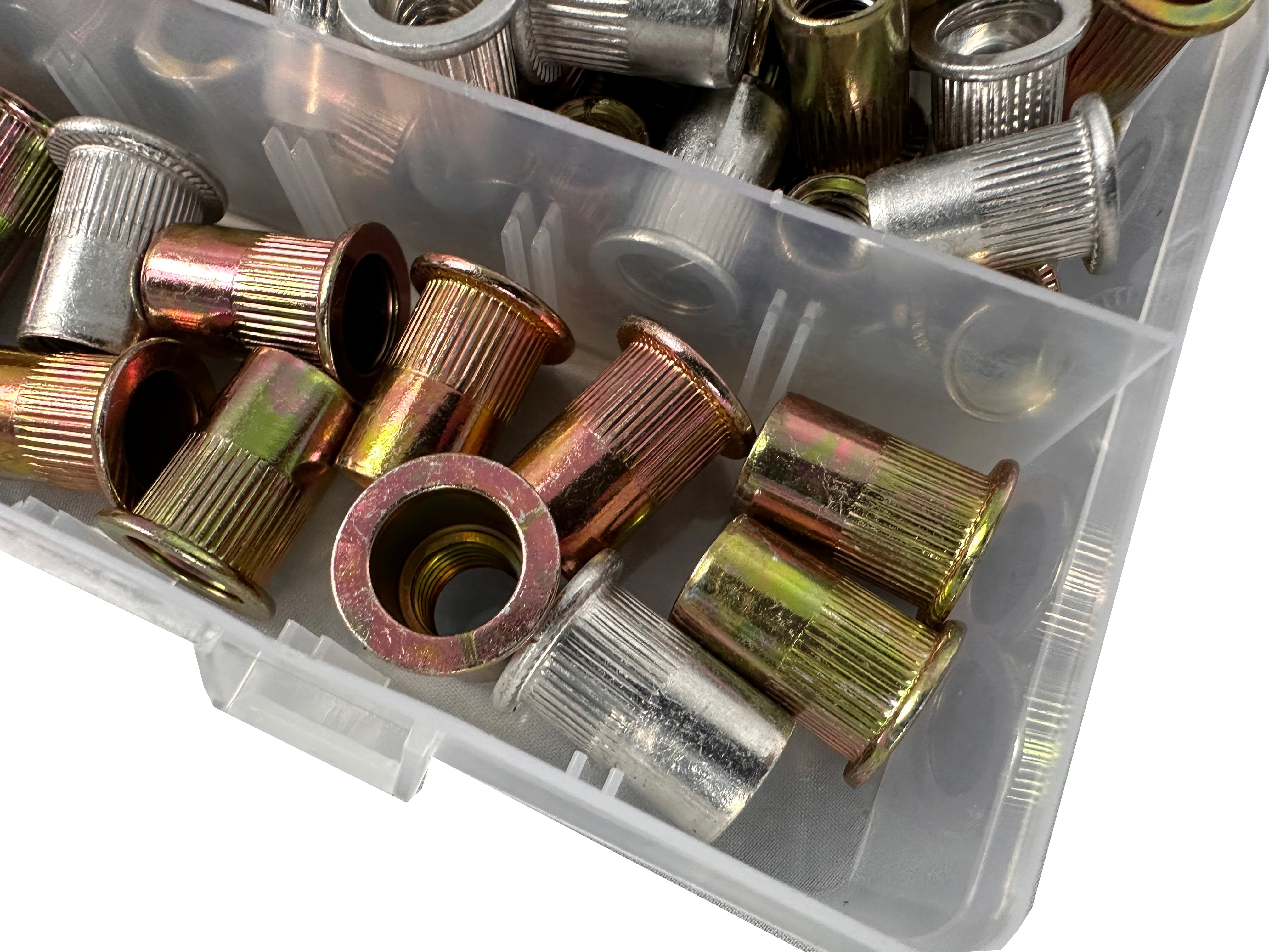 Rivetti filettati, rivetto dadi di assortimento, dado per inserti, dado rivetto - M3-M10 300 pezzi, Gebo Tools