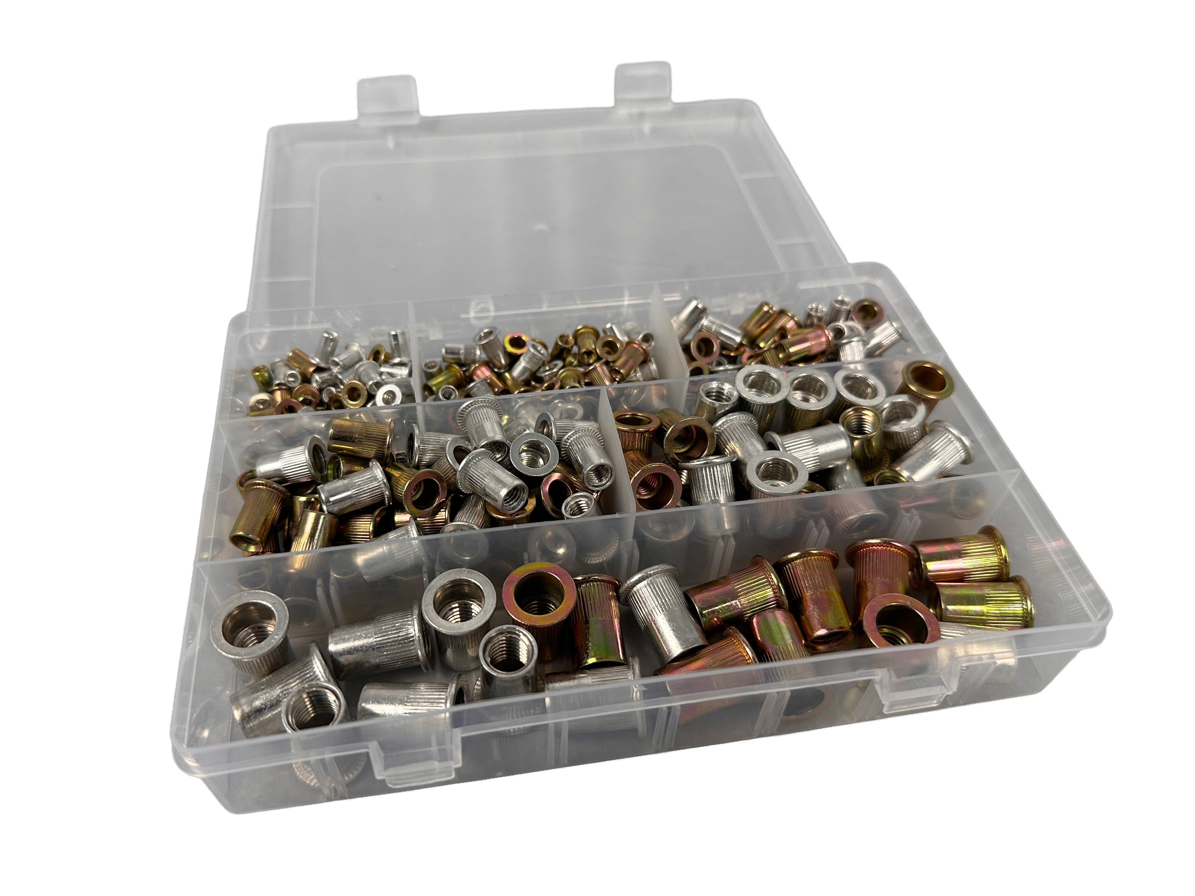 Rivetti filettati, rivetto dadi di assortimento, dado per inserti, dado rivetto - M3-M10 300 pezzi, Gebo Tools