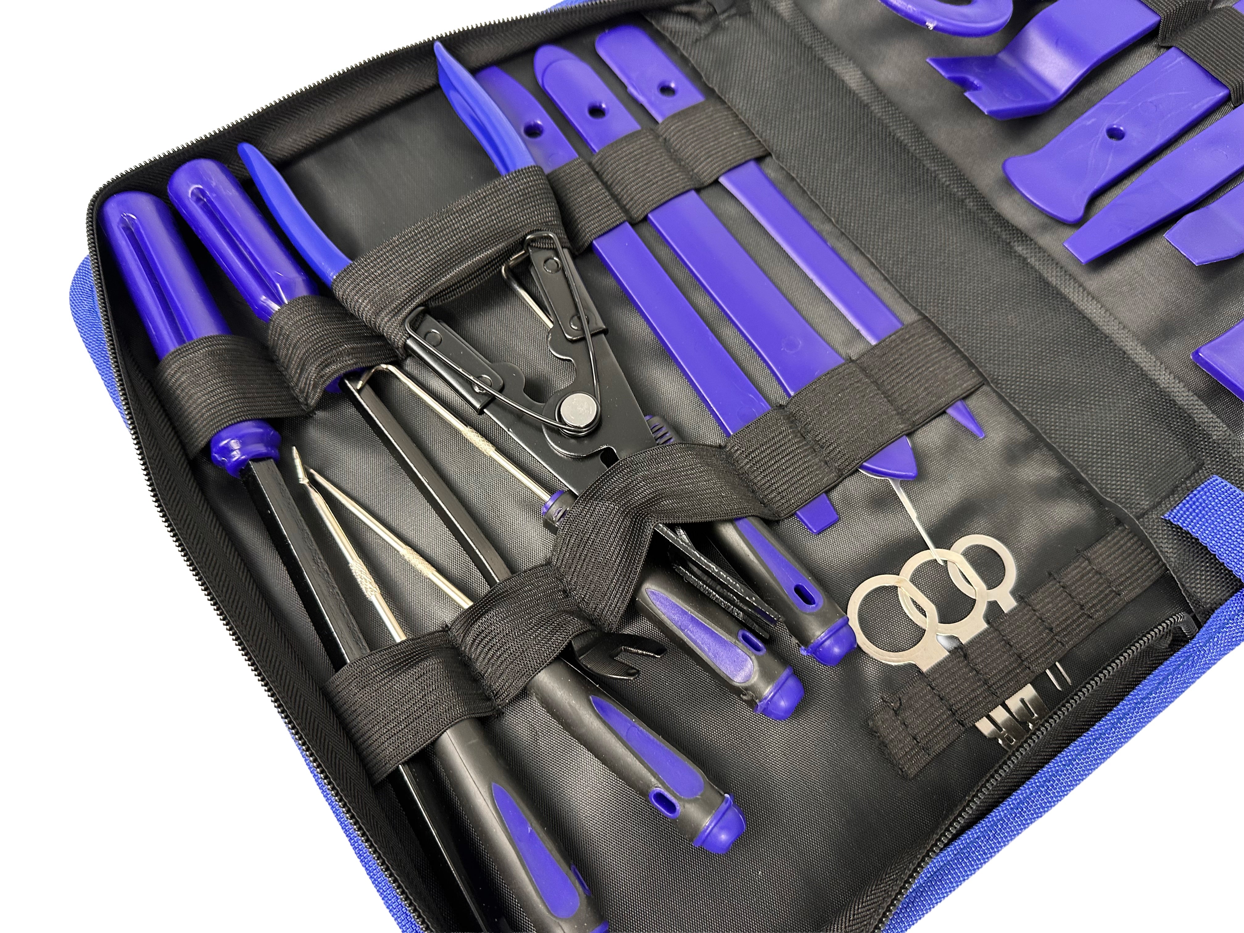 Set smontaggio radio auto e rivestimenti interni clip auto, kit attrezzi per la rimozione pannelli portiere clip auto stereo cruscotto 23 pezzi Gebo Tools