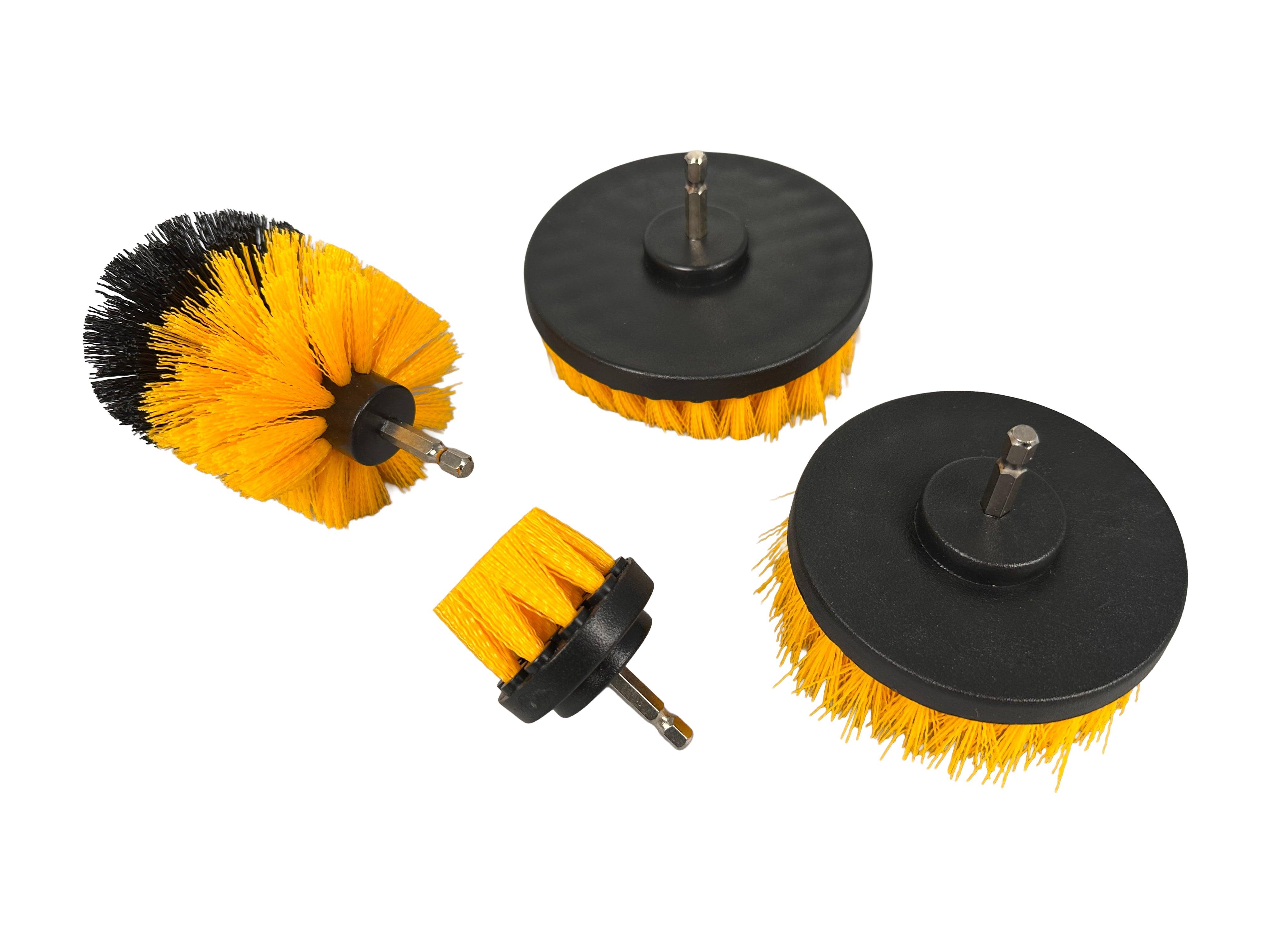 Set spazzole con adattatore per trapano elettrico, set di pulizia con setola rigide, 4 pezzi, Gebo Tools