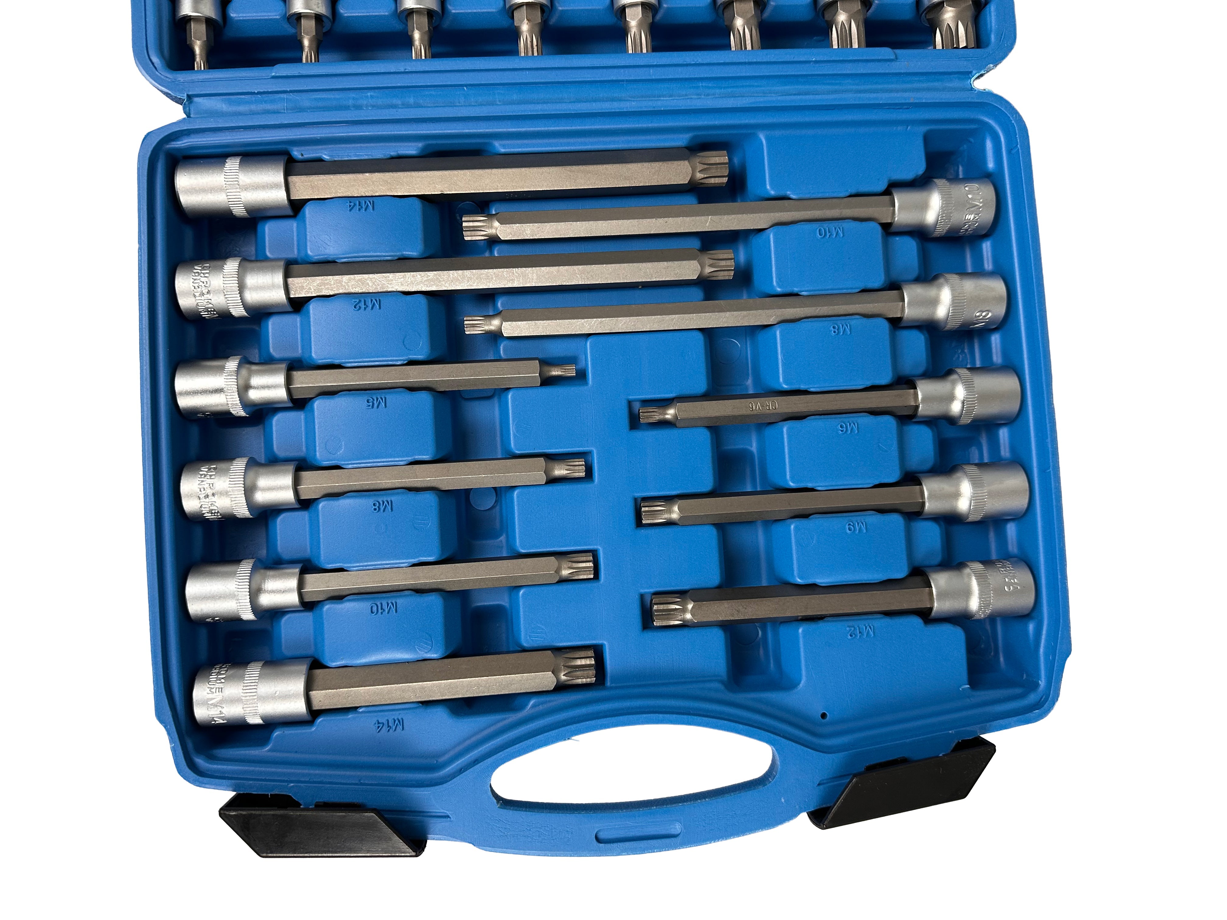 Set inserti XZN (M SPLINE) 1/2" per uso auto, set chiavi con inserto XZN ,kit punte spline ,22 pezzi Gebo Tools