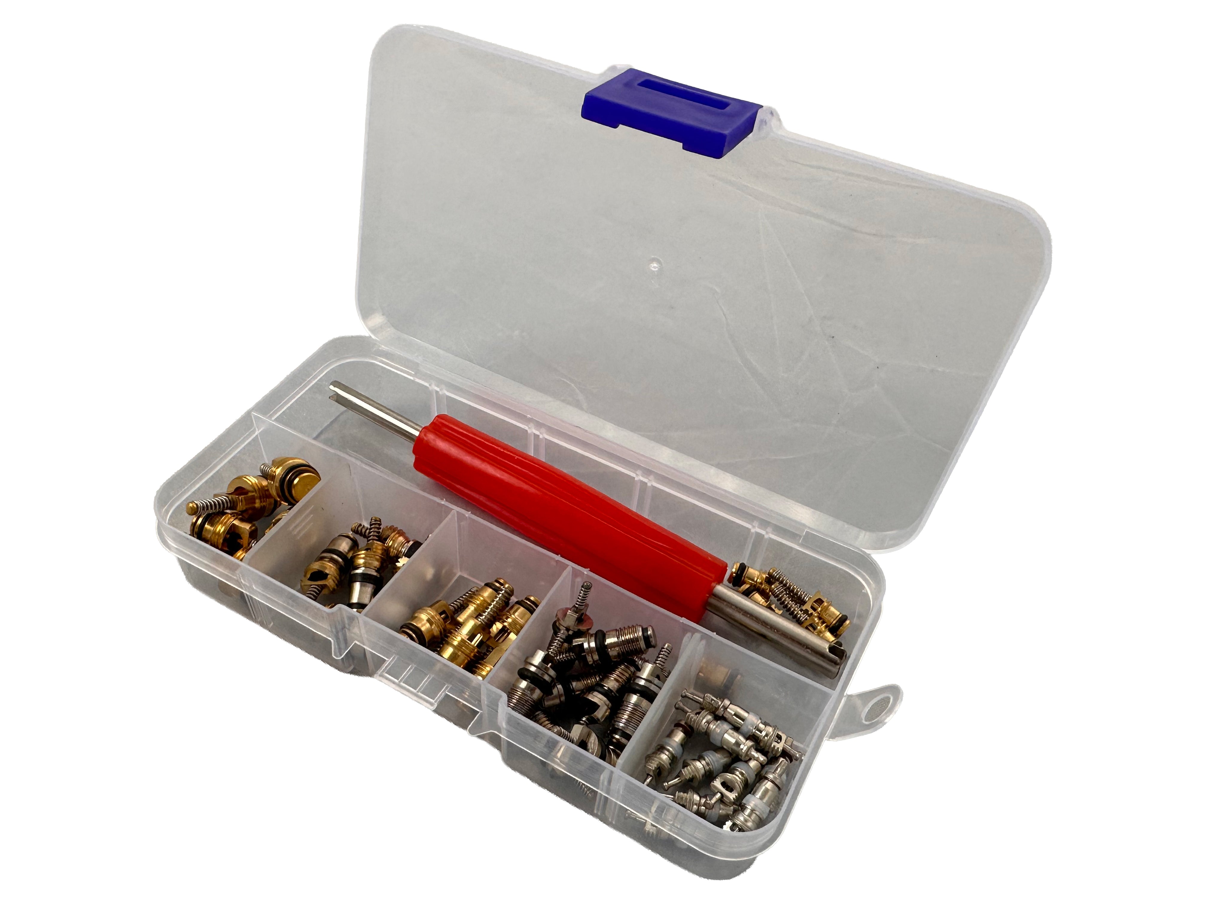 Set valvole per climatizzazione auto, kit valvole a spillo per impianti di aria condizionata autovetture, 41 pezzi Gebo Tools