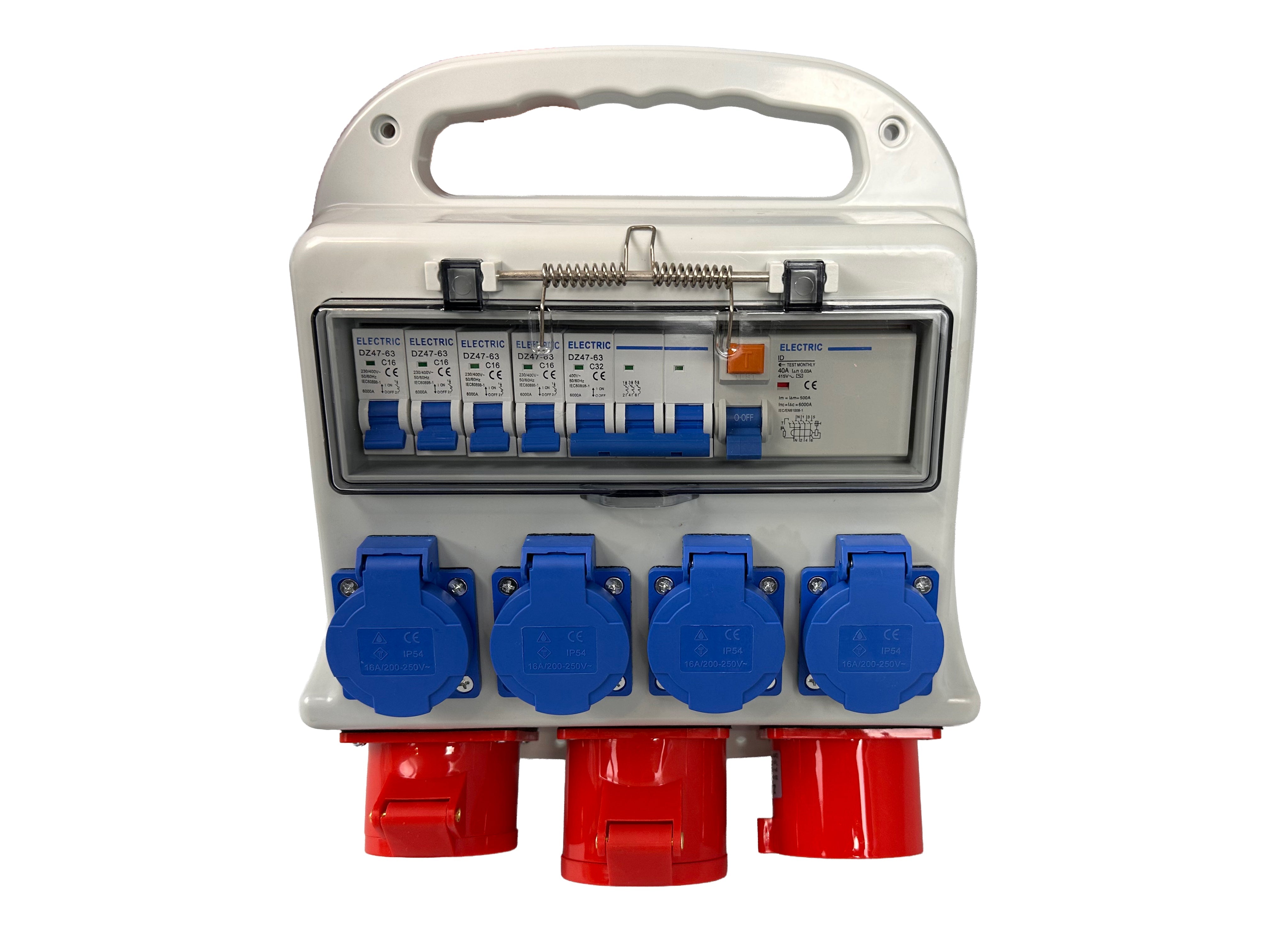 Quadro elettrico industriale 16a, 3x400v 4x230v, portatile ip44, portatile, quadro distribuzione da cantiere, Gebo Tools