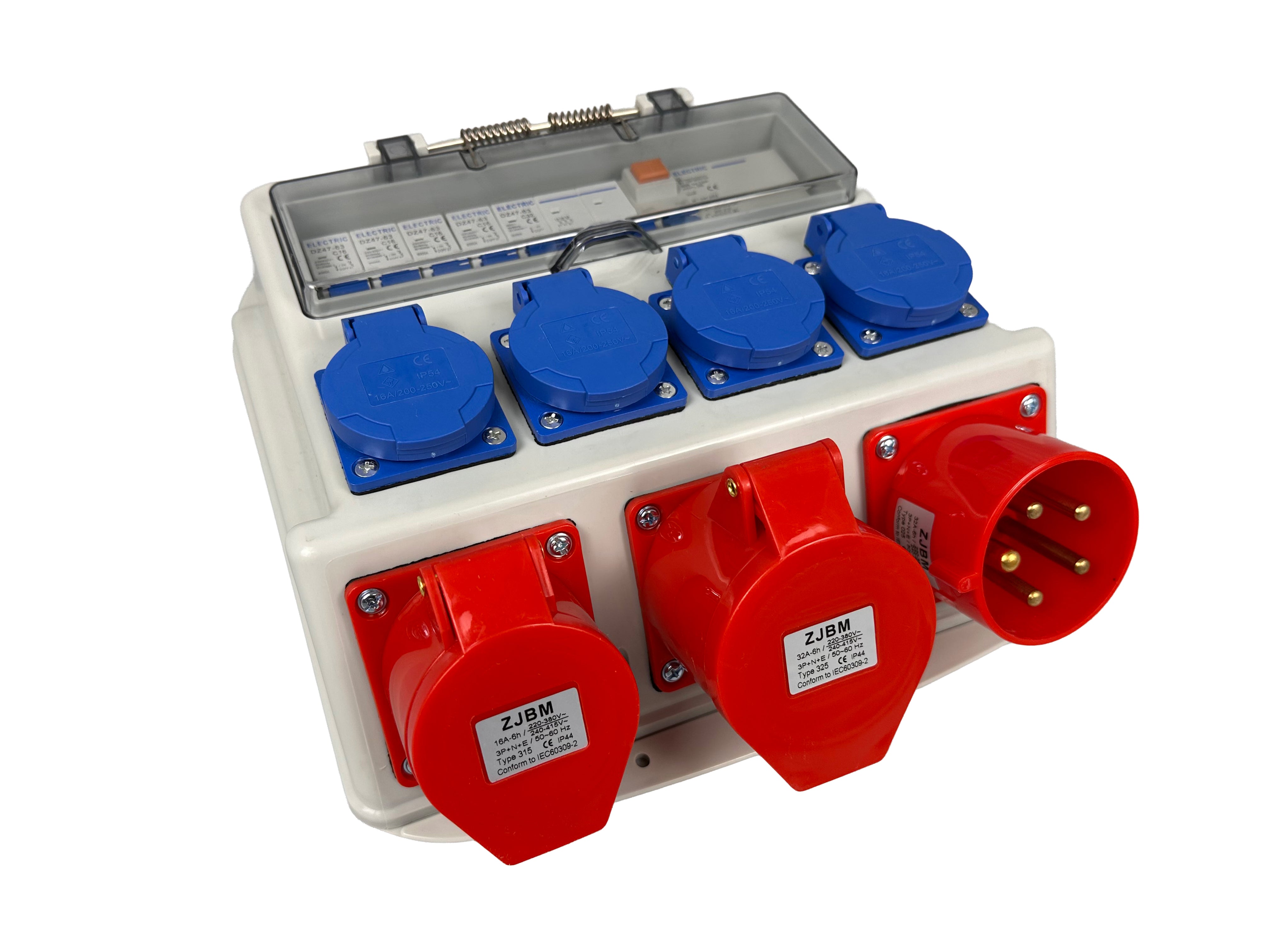 Quadro elettrico industriale 16a, 3x400v 4x230v, portatile ip44, portatile, quadro distribuzione da cantiere, Gebo Tools