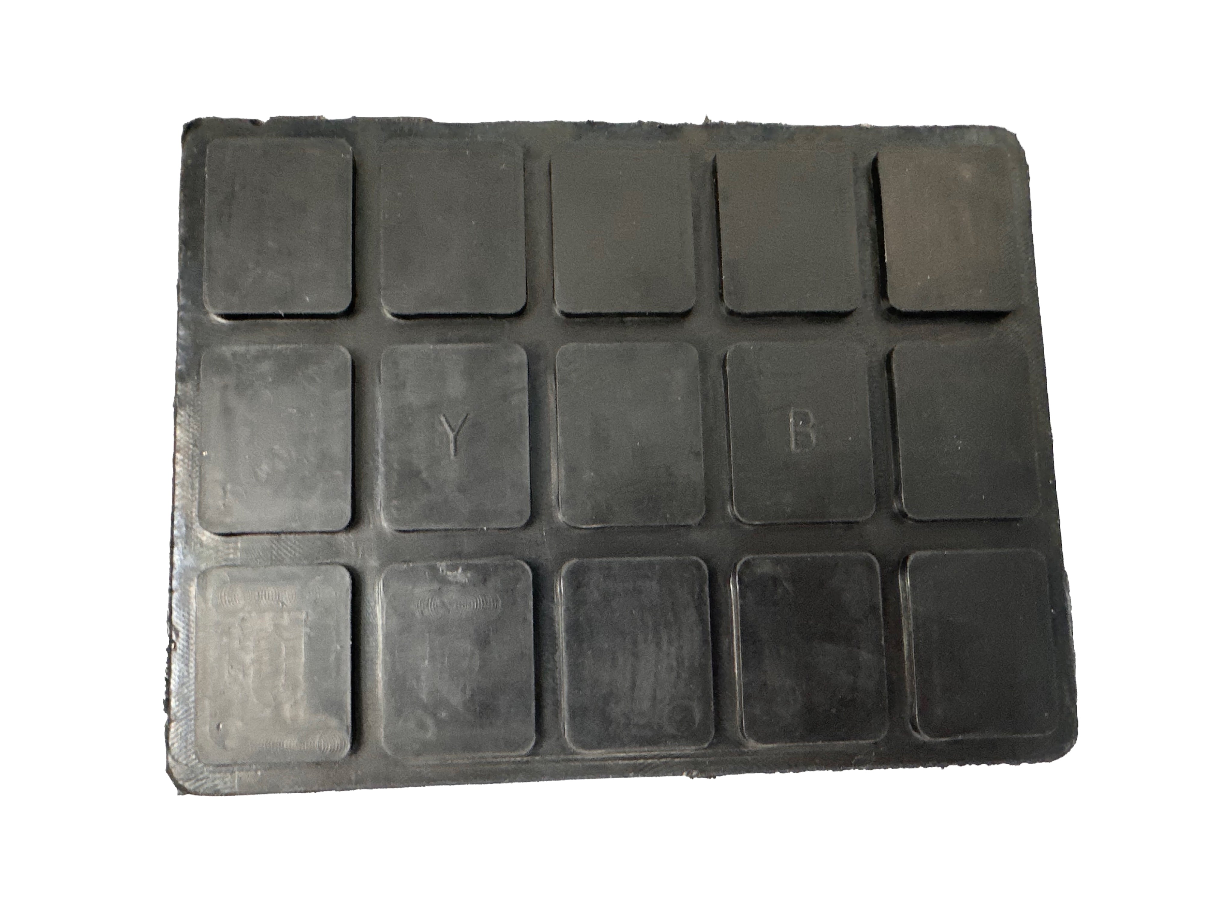 Tampone per ponte sollevatore auto, kit tamponi universali in gomma, quadrati per ponti a forbice 160x120x40 mm Gebo Tools