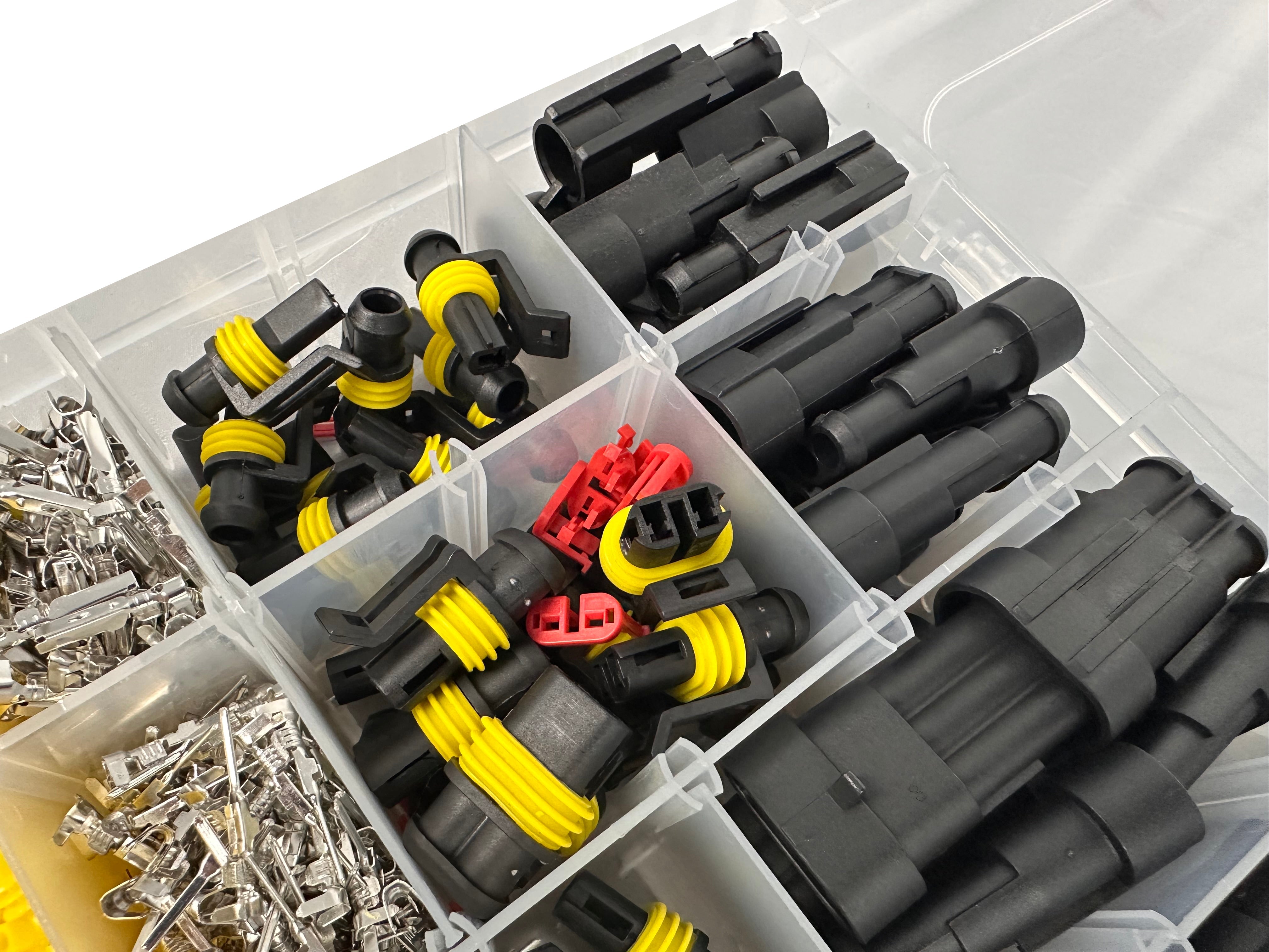 Set 708 connettori elettrici, terminali elettrici kit, connettori a crimpare per cavi ad anello con cavo a forcella a crimpare, terminale isolato, Gebo Tools