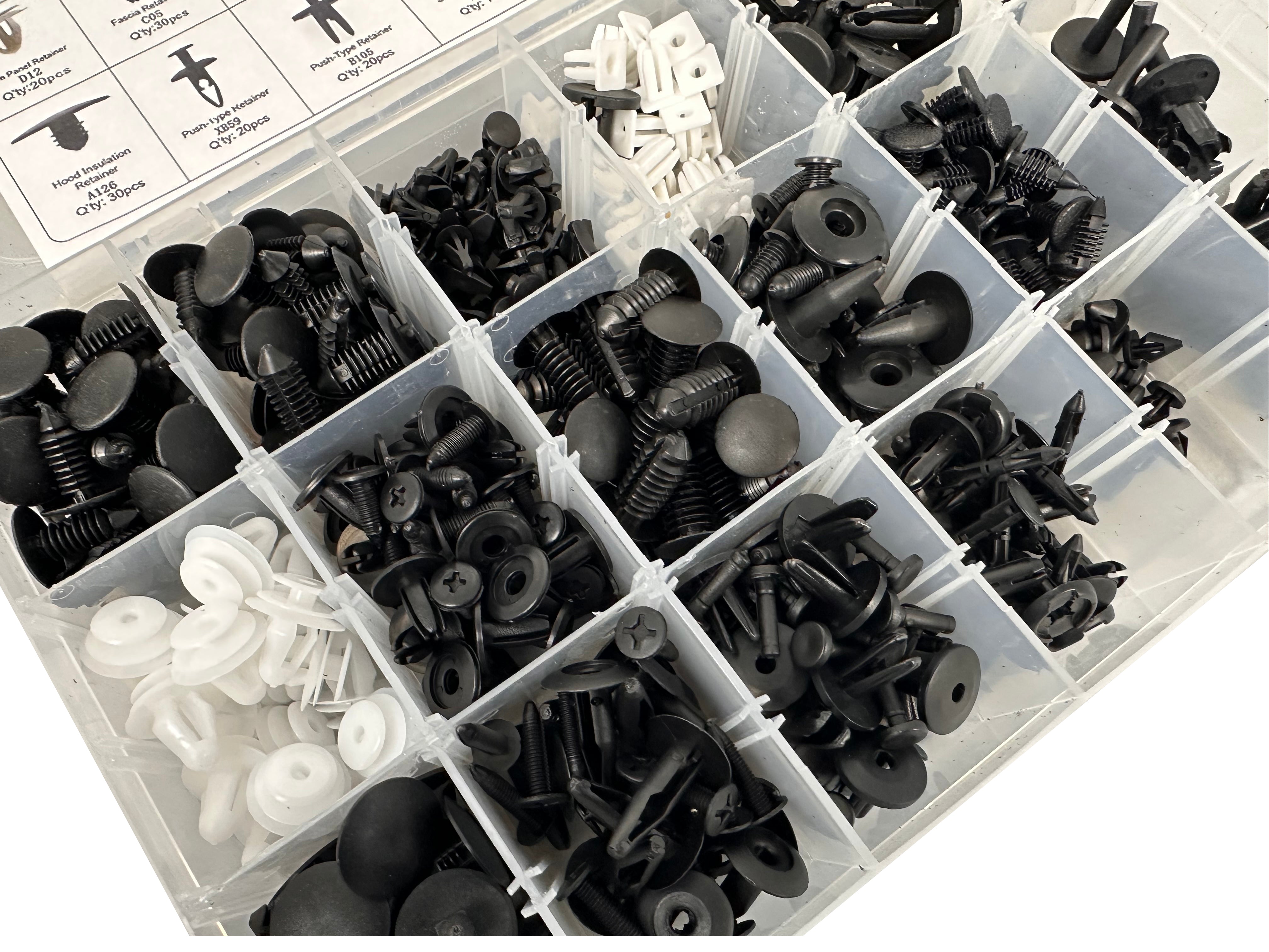Set completo di clip di montaggio in plastica per auto - confezione rivetti, clip e fissaggi universali per veicoli - carrozzeria e accessori auto, clip di fissaggio per auto, Ford 415 pezzi, Gebo Tools