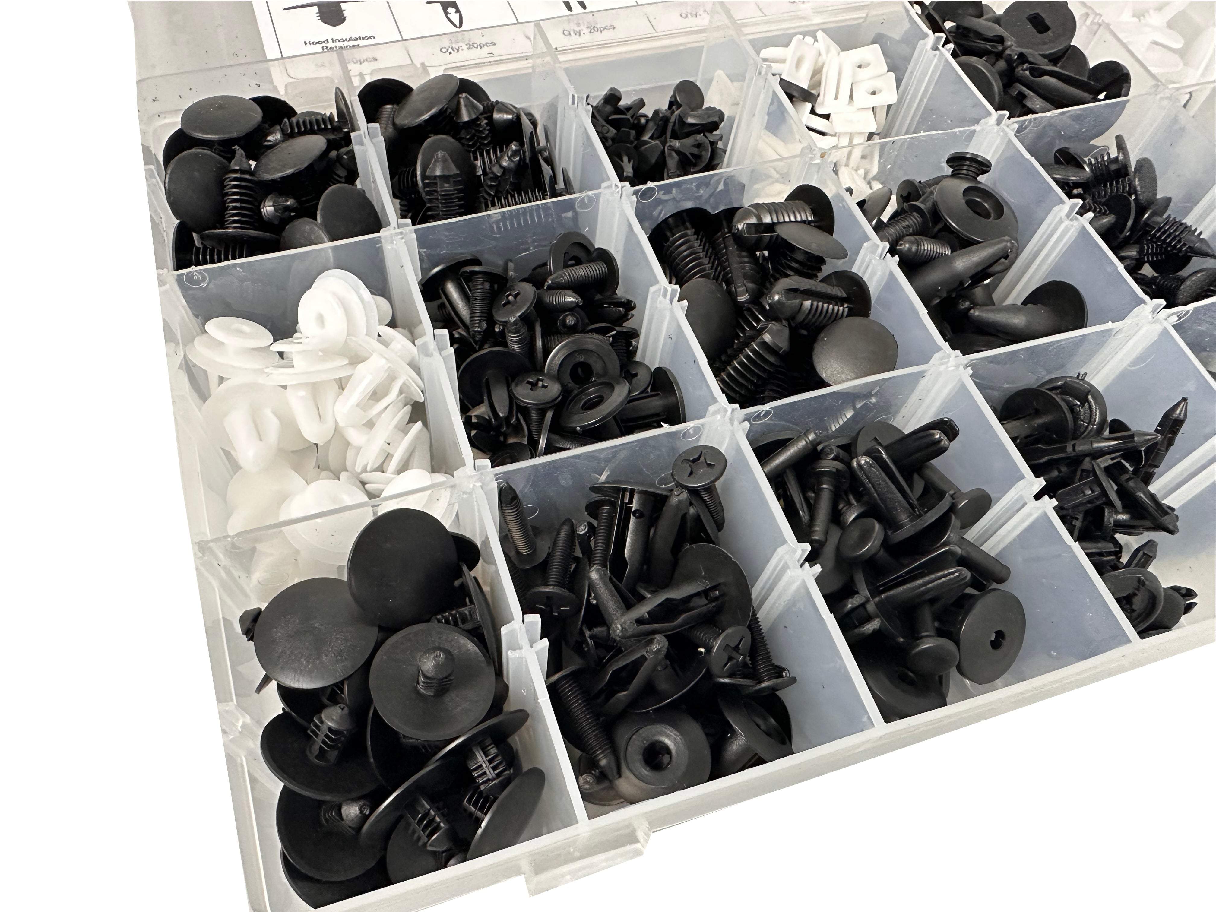 Set completo di clip di montaggio in plastica per auto - confezione rivetti, clip e fissaggi universali per veicoli - carrozzeria e accessori auto, clip di fissaggio per auto, Ford 415 pezzi, Gebo Tools