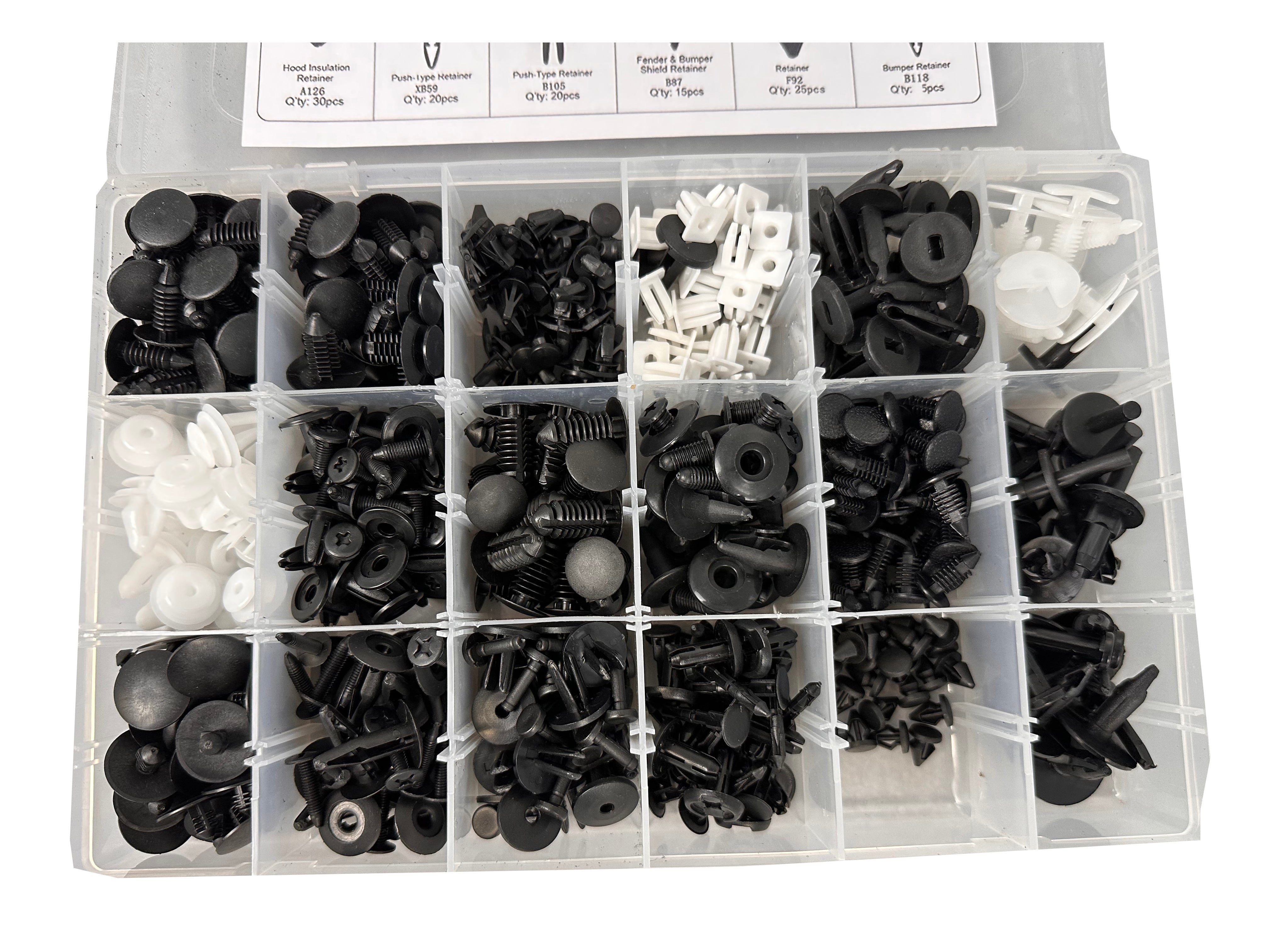 Set completo di clip di montaggio in plastica per auto - confezione rivetti, clip e fissaggi universali per veicoli - carrozzeria e accessori auto, clip di fissaggio per auto, Ford 415 pezzi, Gebo Tools