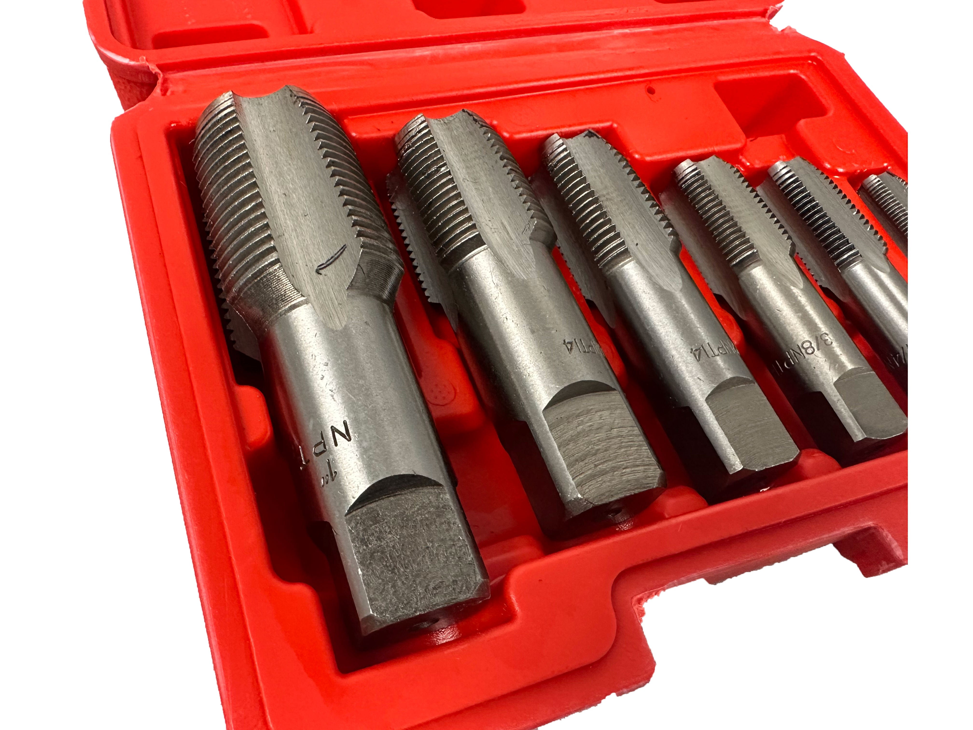 Maschi estrattore viti danneggiate e rubinetto filettato per filettare, tubatura filettatura di riparazione, set di filiere per maschiatura, utensili per ferramenta per filettatrici per tubi, 6 pezzi Gebo Tools