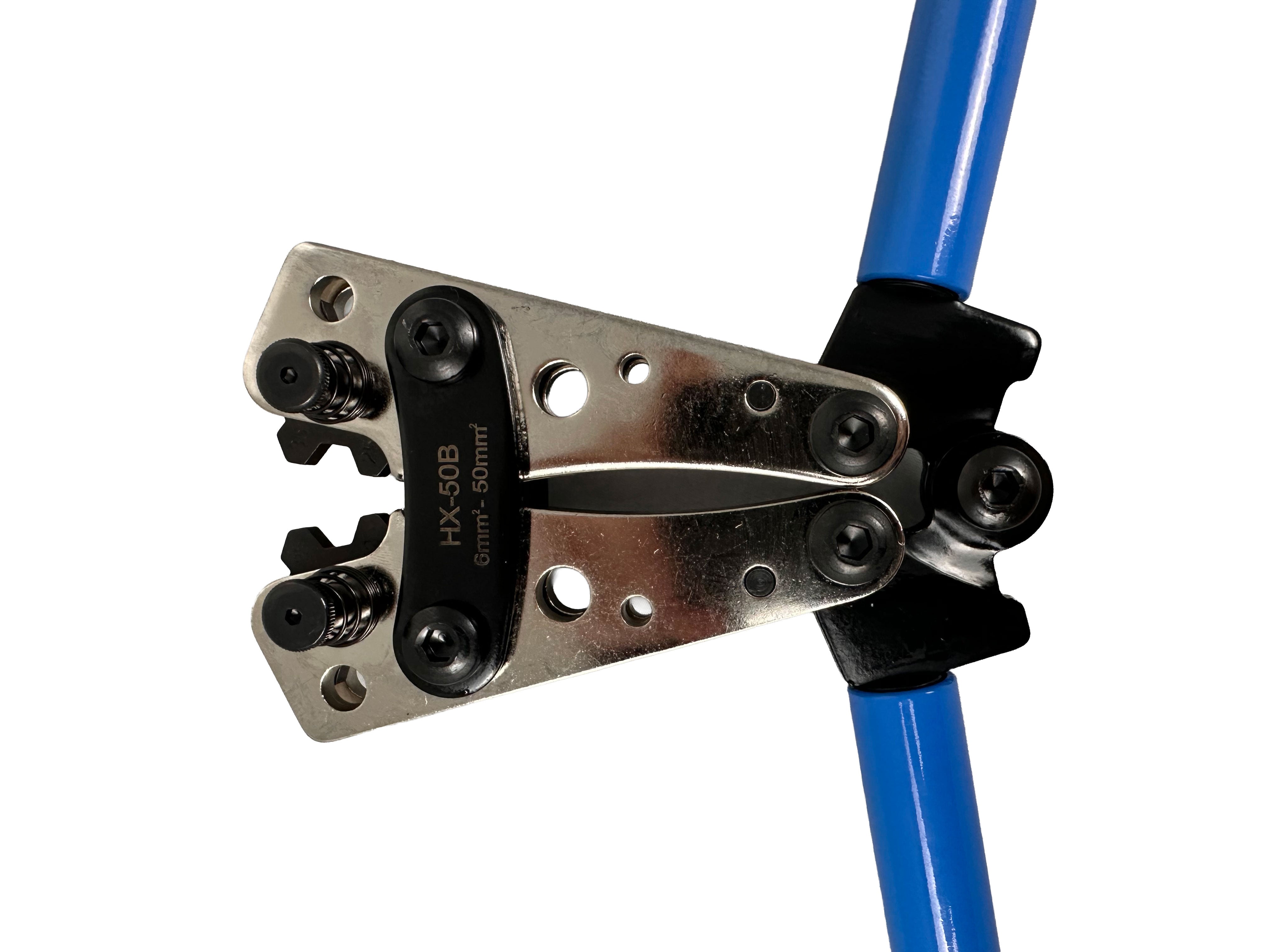 Pinza per crimpatura e spelatura cavi elettrici per capicorda grandi 6,0–50 mm²