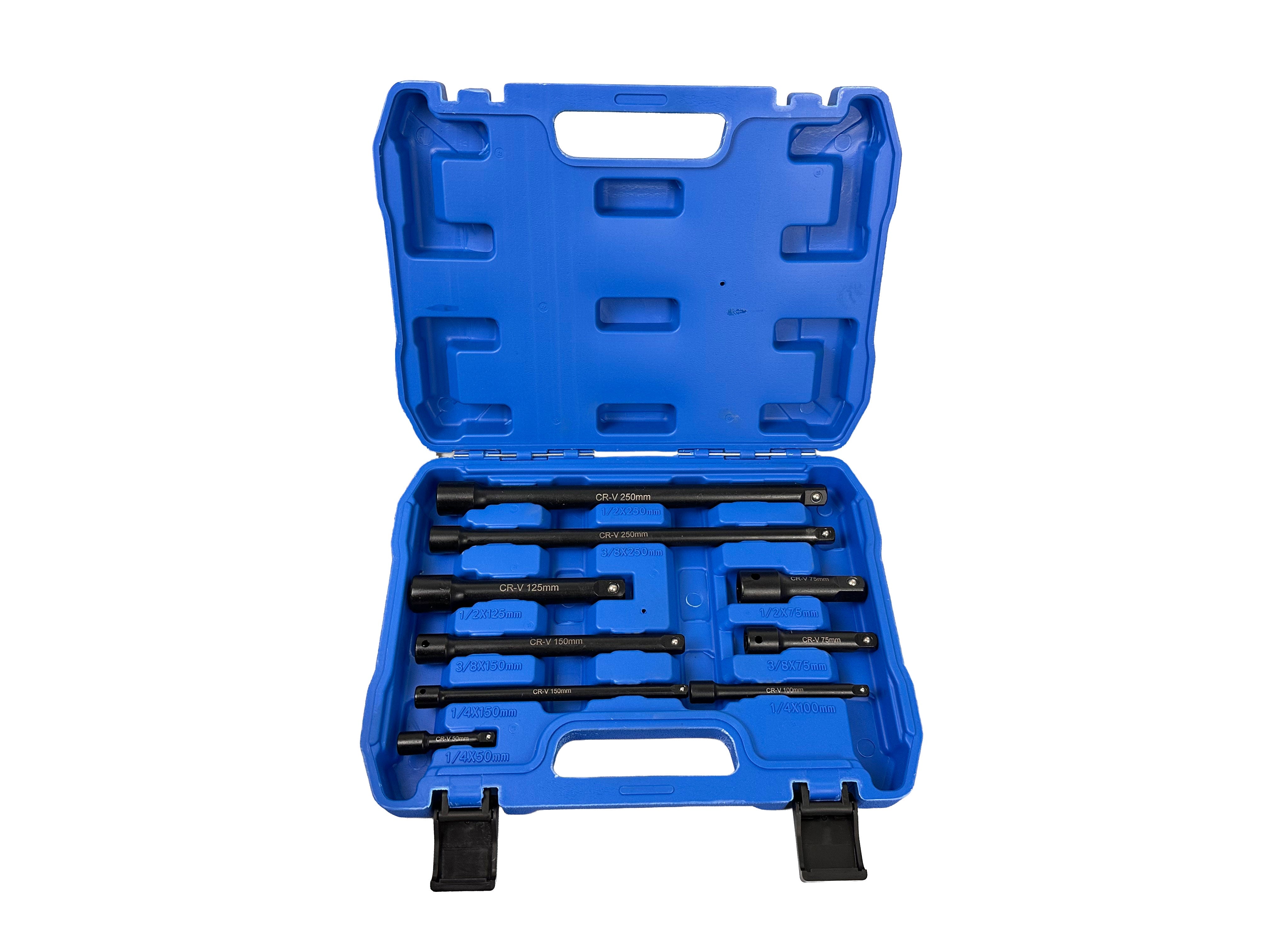 Set di prolunghe per chiave a bussola a impatto, estensioni, adattatore, giunto cardanico, raccordi per auto e industriali, 9 pezzi 1/4 3/8 1/2" pollice, Gebo Tools