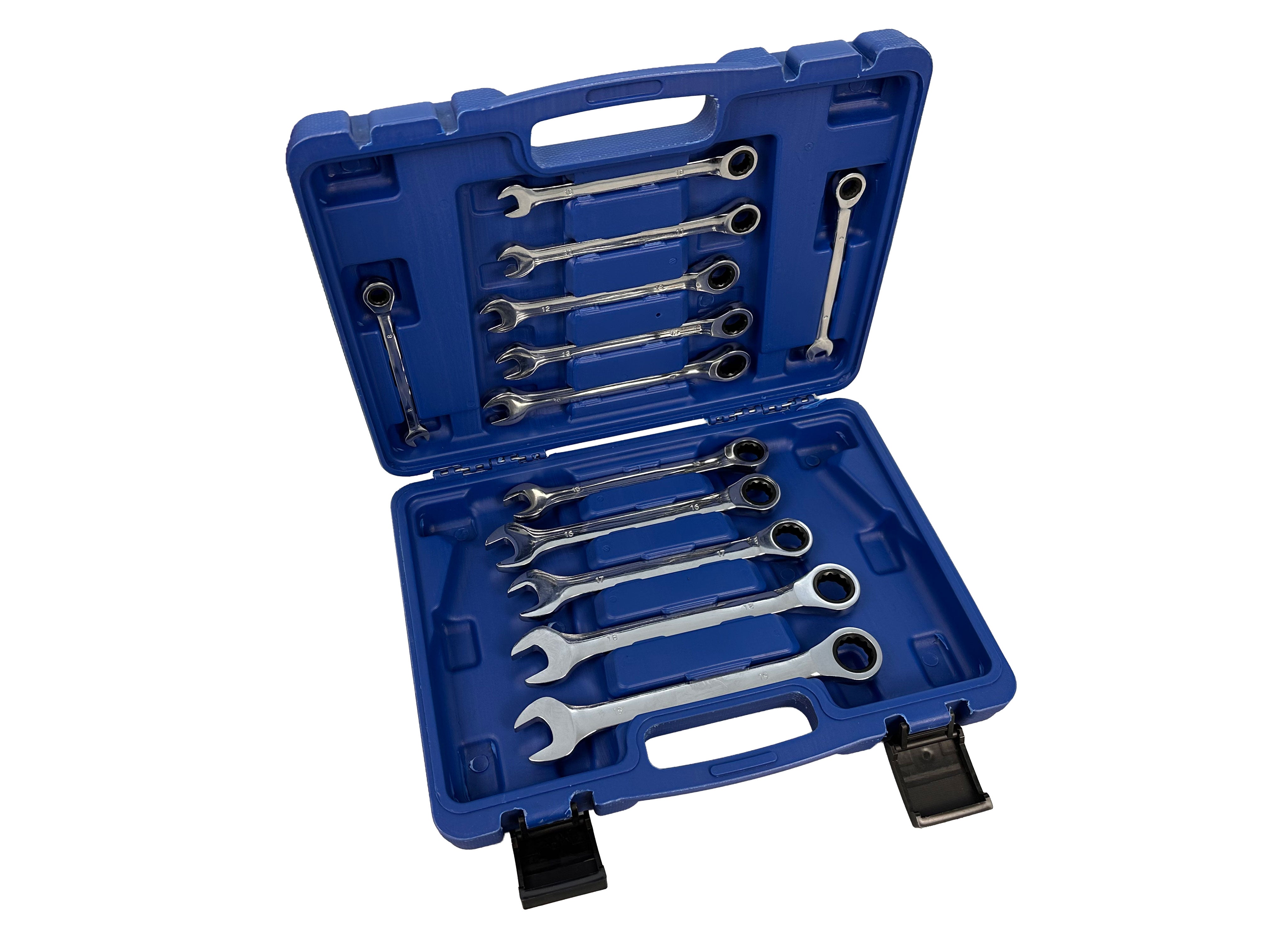 Set di chiavi a cricchetto combinate, con anello da 8–19 mm, 12 pezzi, Gebo Tools
