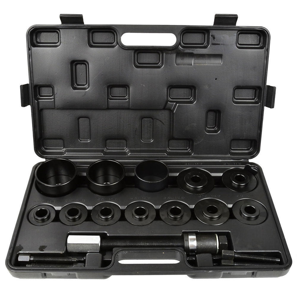 Kit pressa cuscinetti ruota anteriore, boccole, piastre manicotti e custodia, per smontaggio e montaggio, auto, set di attrezzi per cuscinetti ruota, strumento estrattore di mozzi ruota, cuscinetti sferici