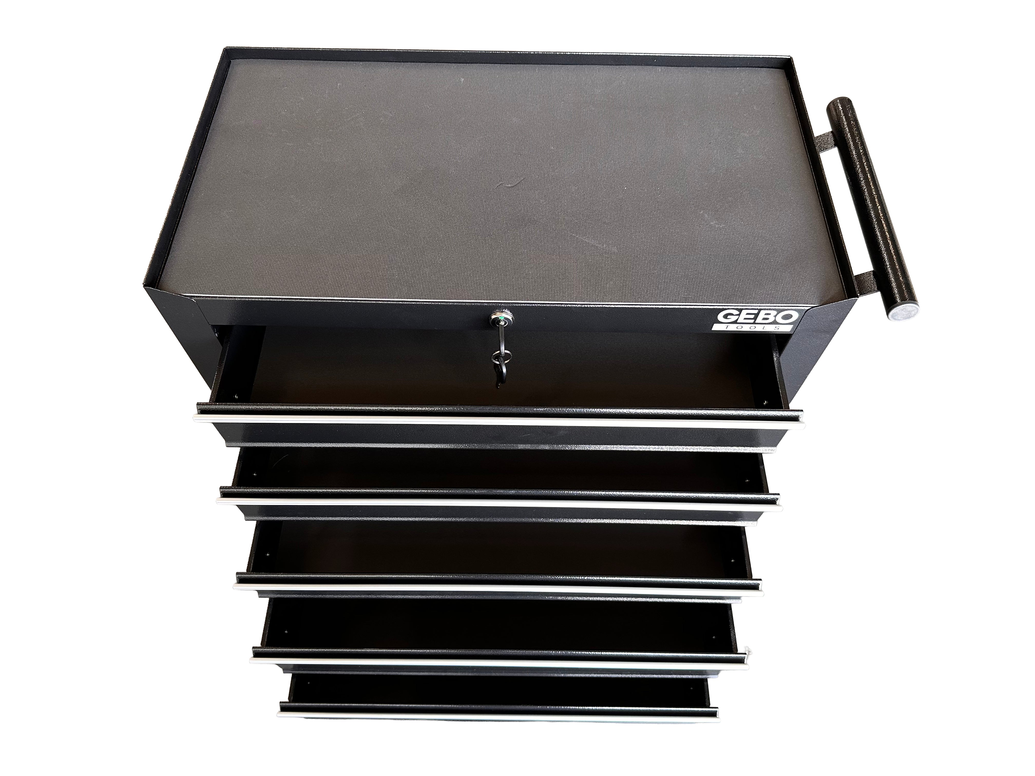 Armadio metallico senza attrezzi con 5 cassetti nero, carrello portautensili , cassetta porta attrezzi mobile Gebo Tools