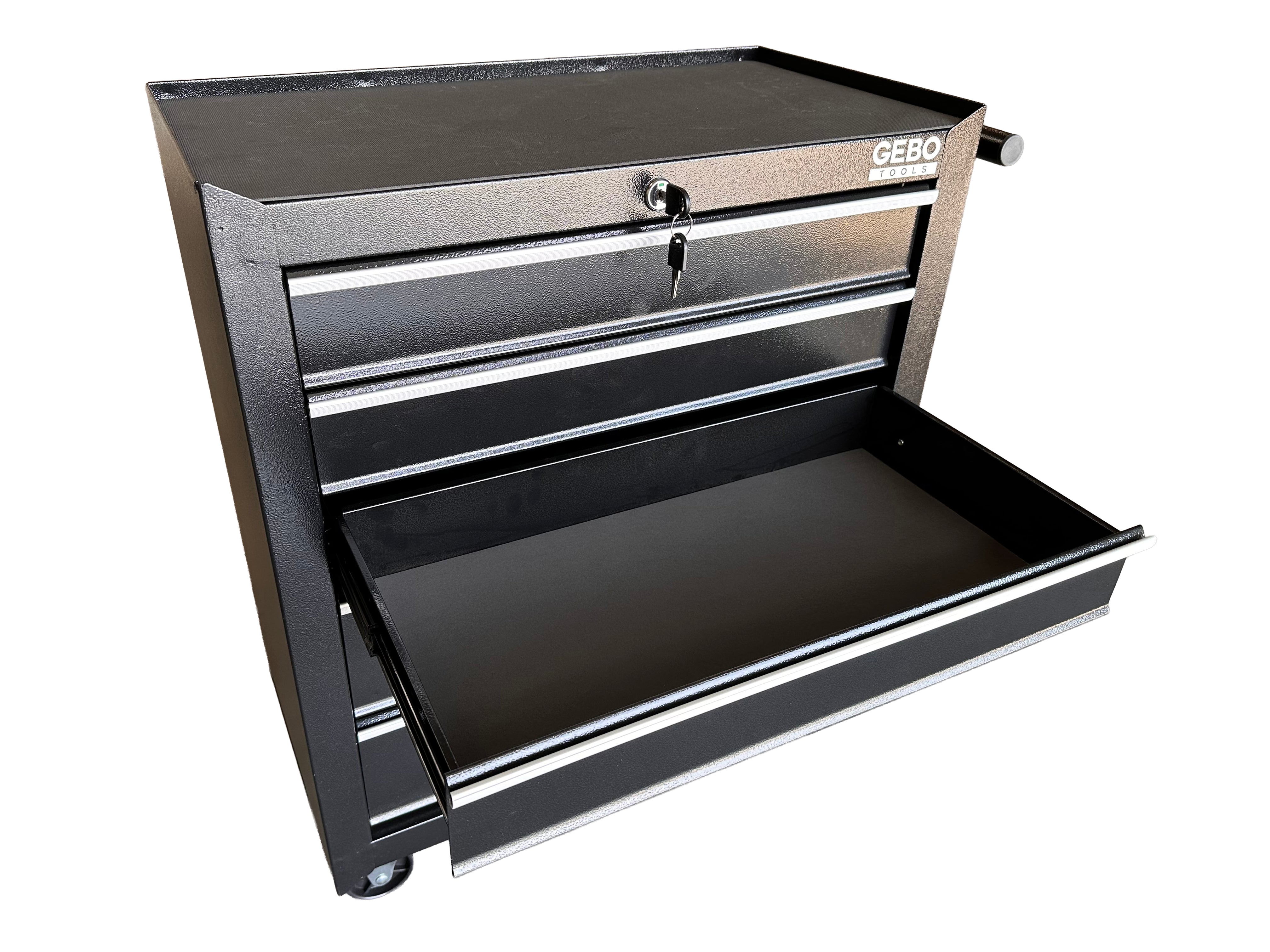Armadio metallico senza attrezzi con 5 cassetti nero, carrello portautensili , cassetta porta attrezzi mobile Gebo Tools
