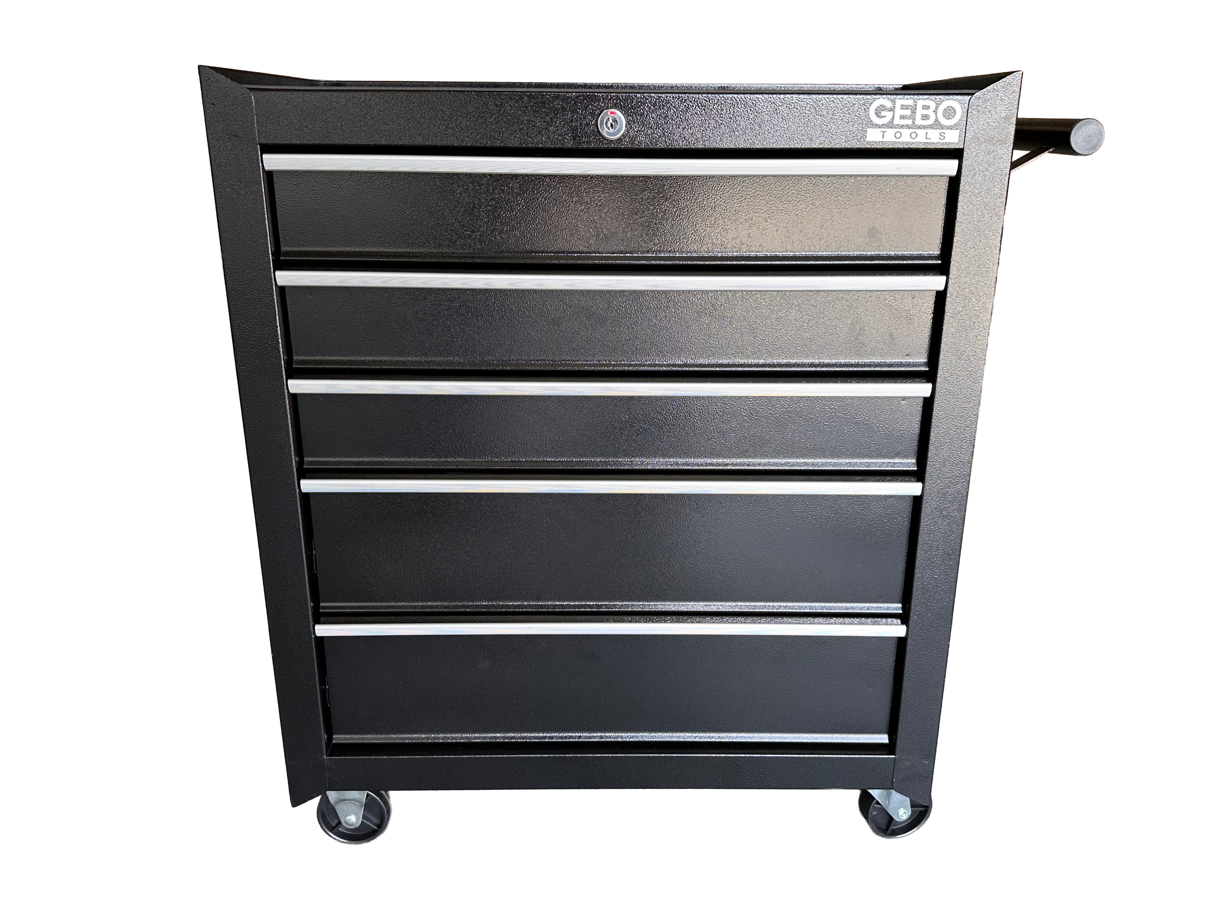 Armadio metallico senza attrezzi con 5 cassetti nero, carrello portautensili , cassetta porta attrezzi mobile Gebo Tools