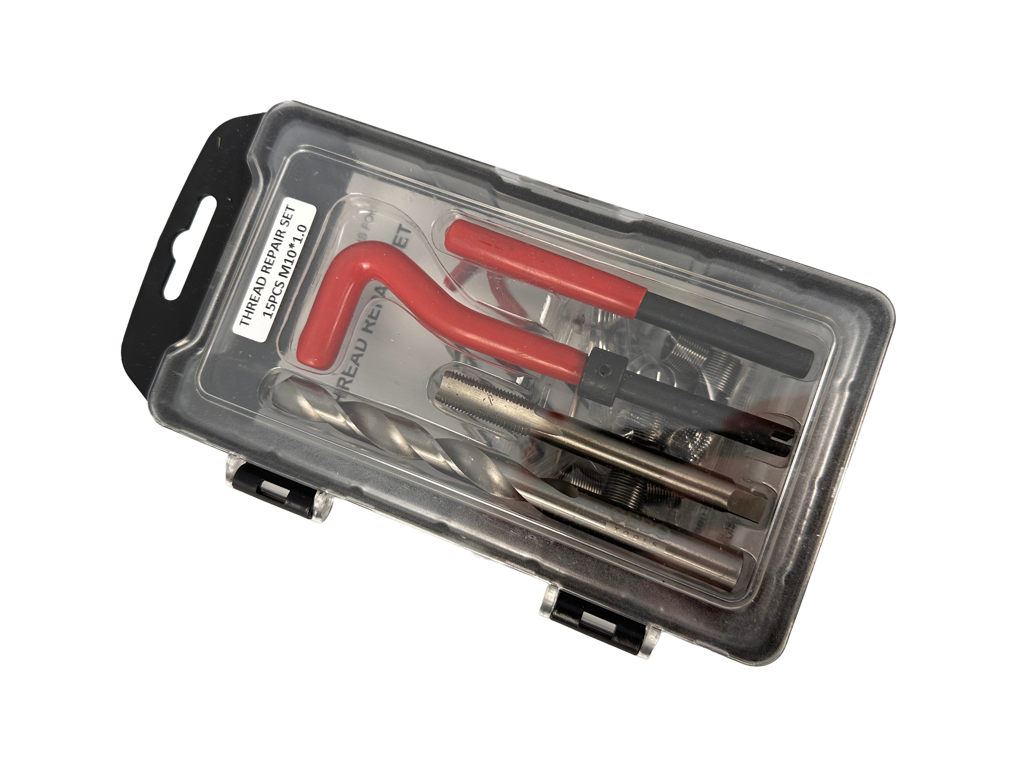 Kit di riparazione per filetti M10 x 1,0 14 pezzi Gebo Tools