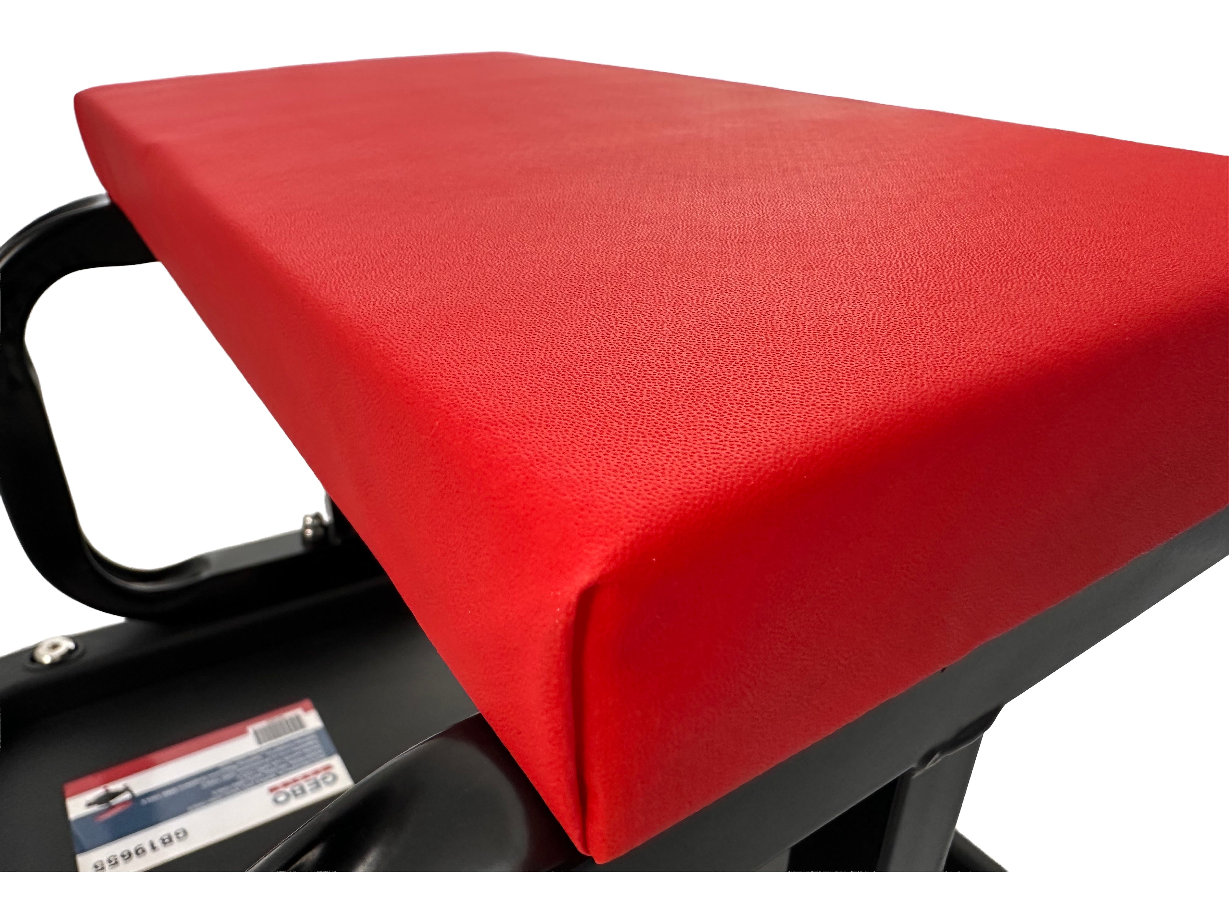 Sgabello per officina con ruote, sgabello di montaggio, carrello meccanico con ripiano porta-attrezzi a 3 scomparti, sgabello da officina su ruote, sgabello meccanico garage, Gebo Tools