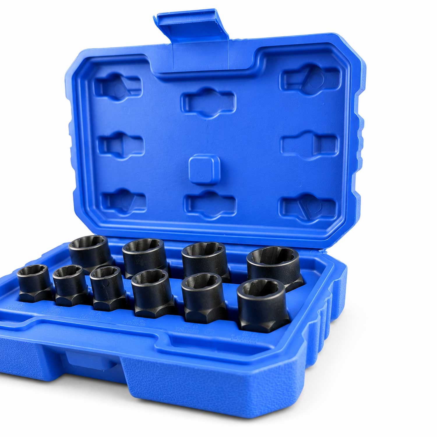 Set-kit bussole elicoidali per rimozione viti e bulloni danneggiati, 9-19 mm, 11 pezzi Gebo Tools