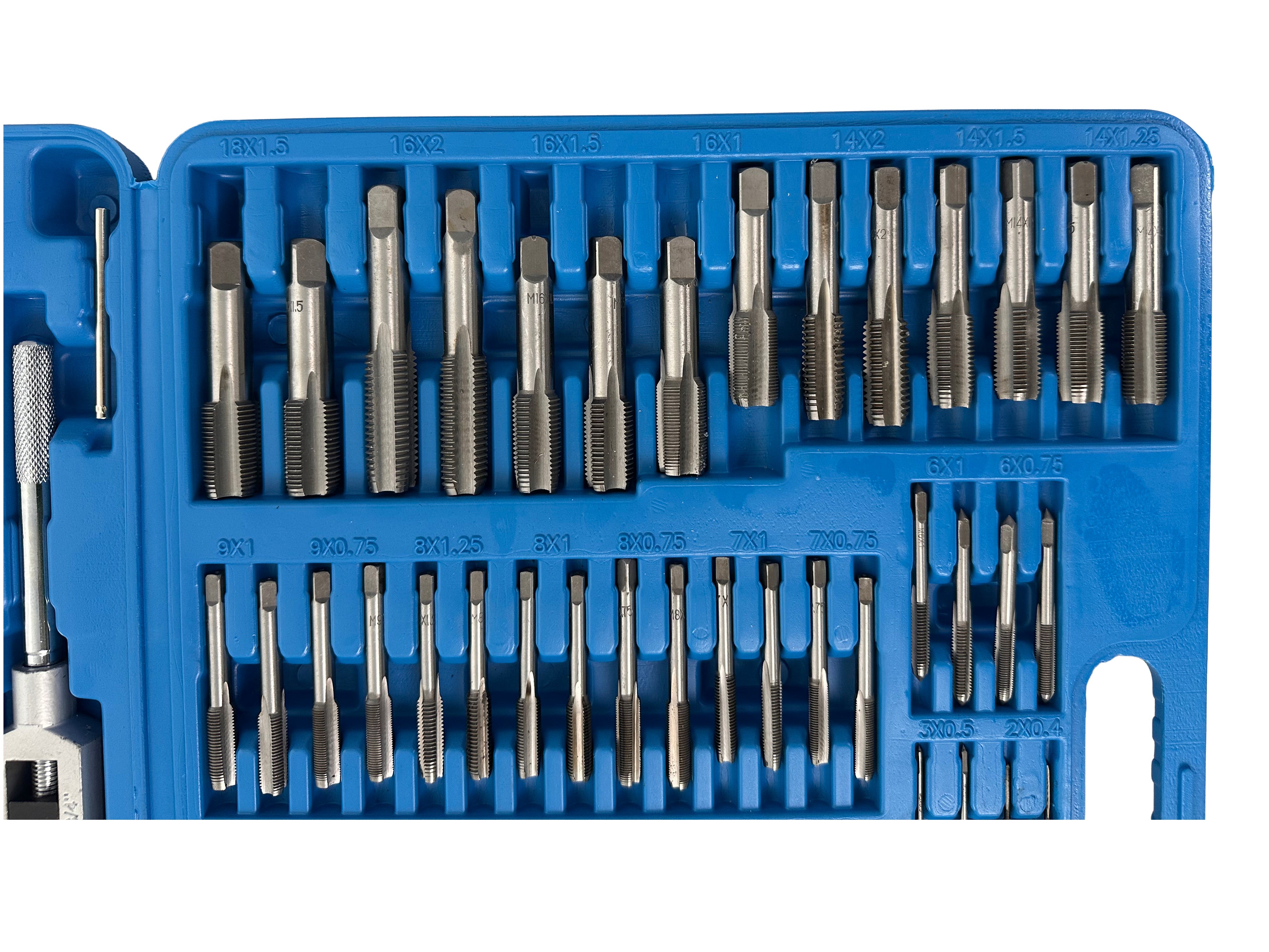 Set filiere e maschi M2–M18 ,110 pezzi Gebo Tools