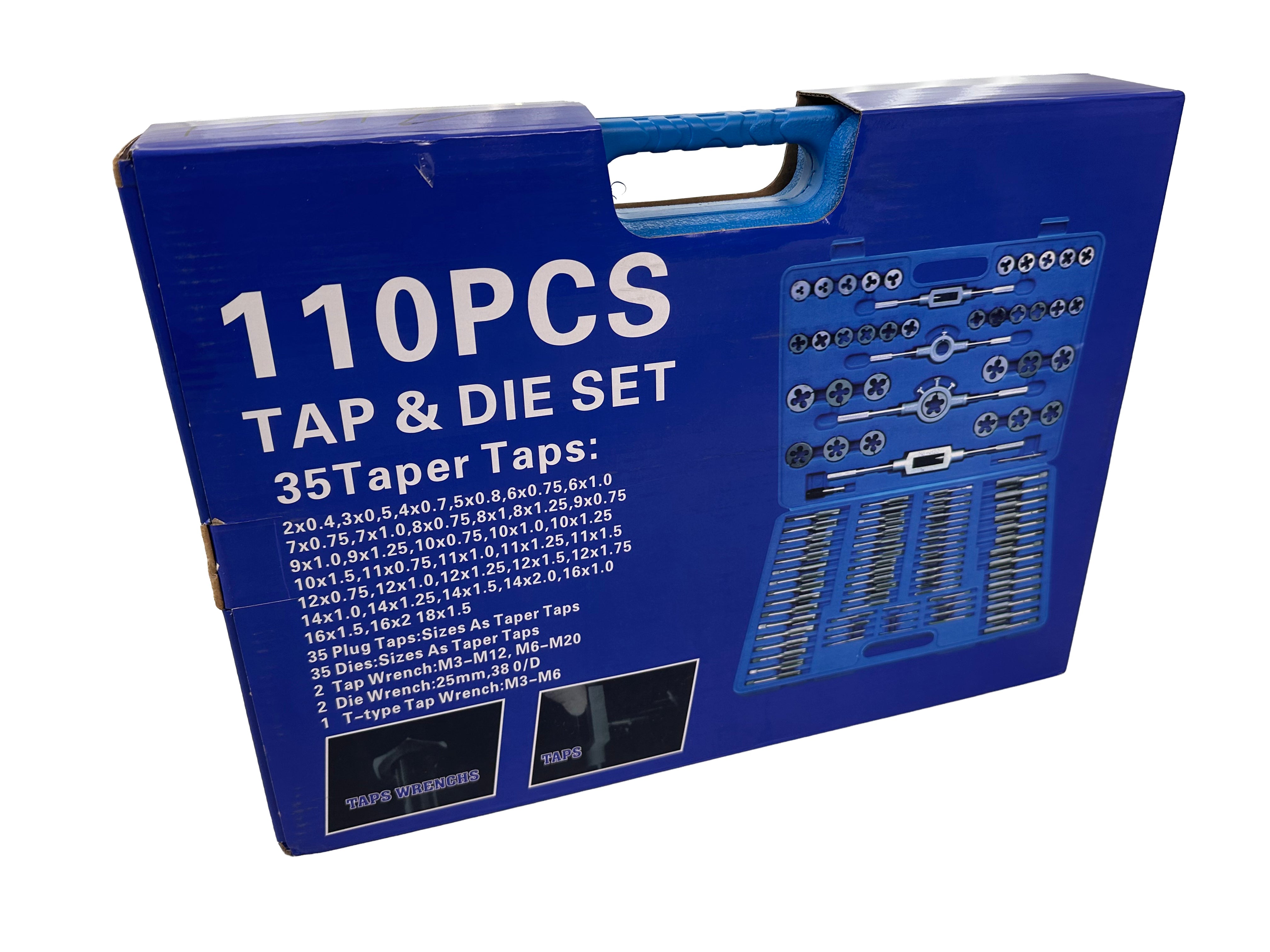 Set filiere e maschi M2–M18 ,110 pezzi Gebo Tools