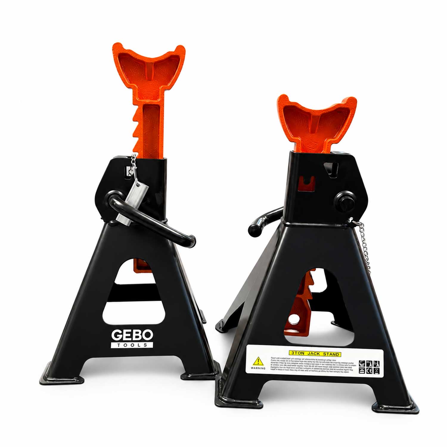 Set-kit cavalletti di supporto con portata di 3 tonnellate, incluso perno di bloccaggio, regolabili in altezza,288 mm-425 mm Gebo Tools