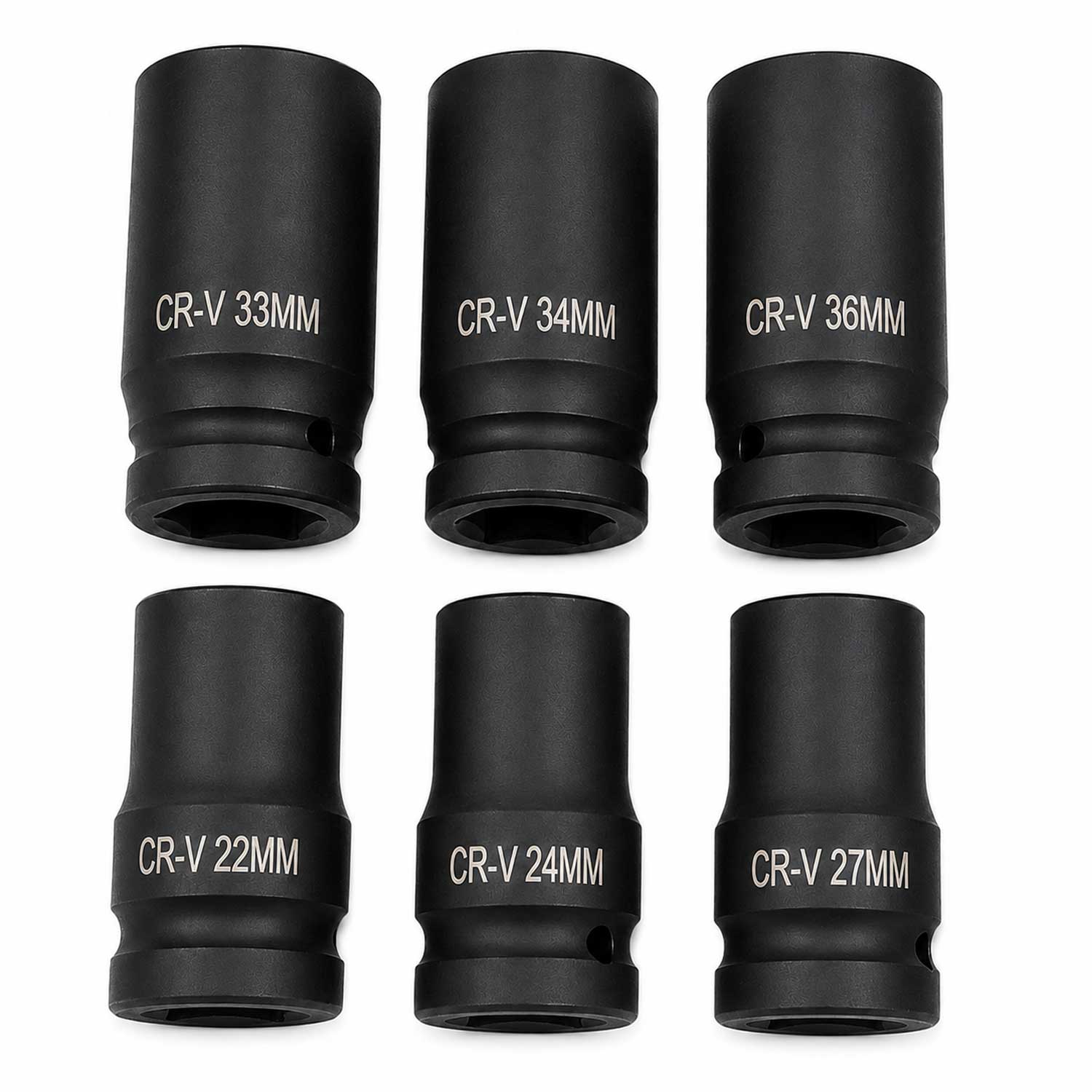 Set-kit bussole a impatto lunghe, 1", 22-41 mm, per riparazioni auto e cambio gomme,10 pezzi Gebo Tools
