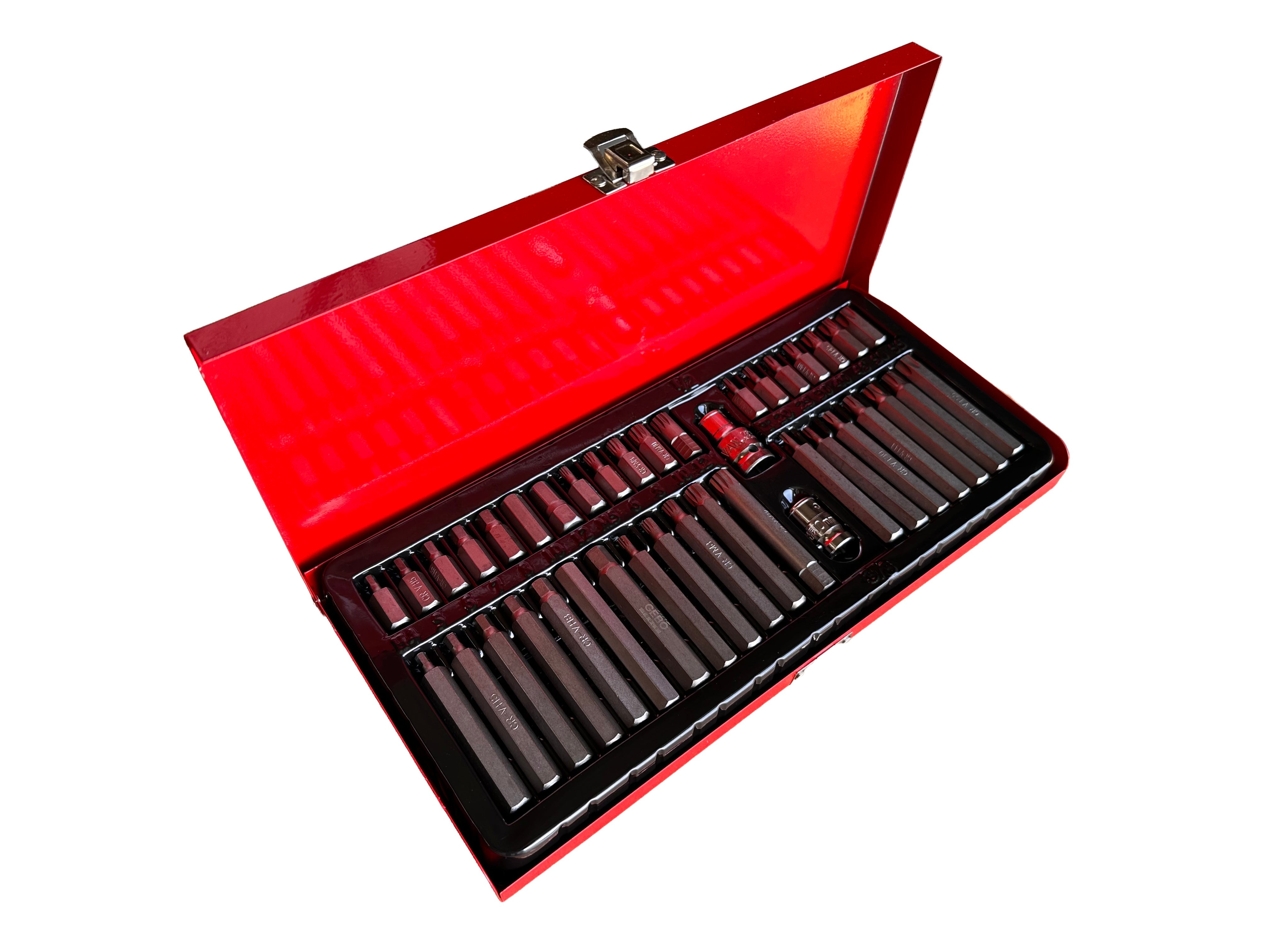Set inserti esagonali TORX XZN SPLINE, kit bussole esagonali , 40 pezzi in cassetta metallica Gebo Tools