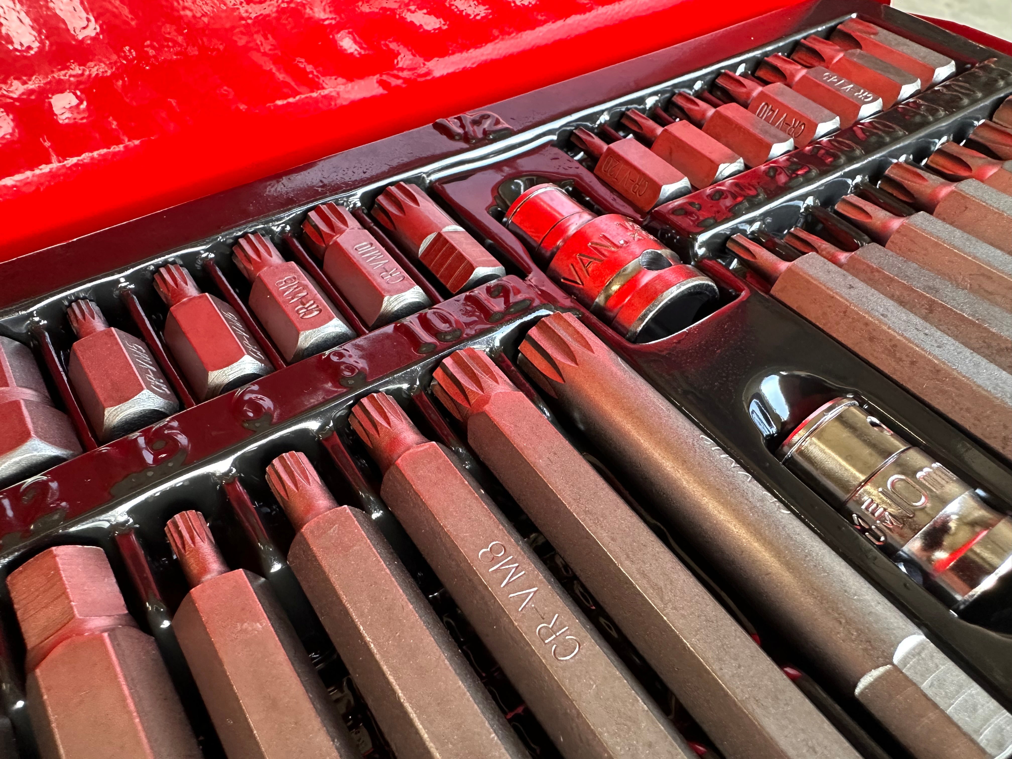 Set inserti esagonali TORX XZN SPLINE, kit bussole esagonali , 40 pezzi in cassetta metallica Gebo Tools