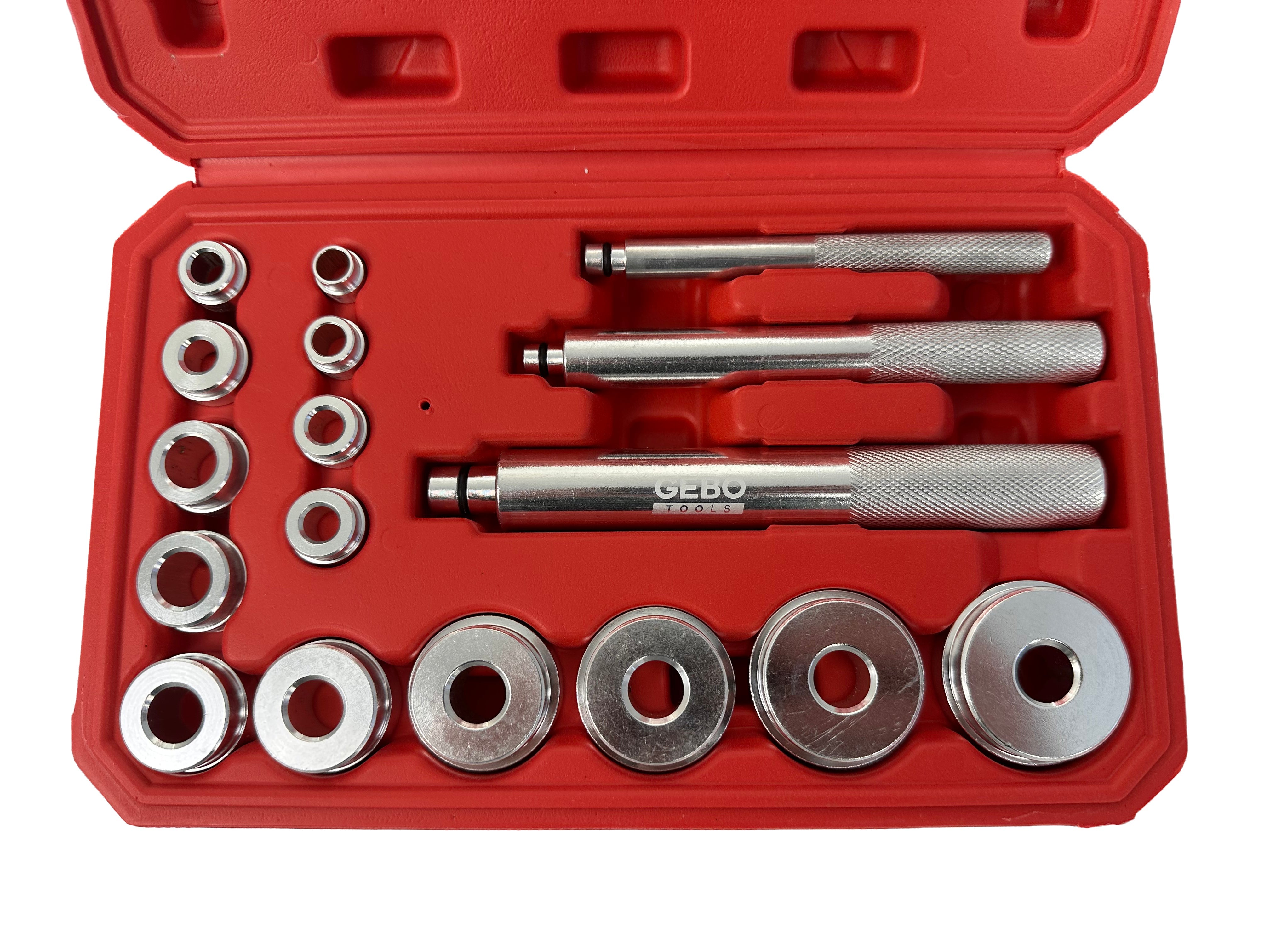 Set pressa per montaggio e smontaggio cuscinetti del mozzo ruota e fusello, kit attrezzi installazione cuscinetti Gebo Tools