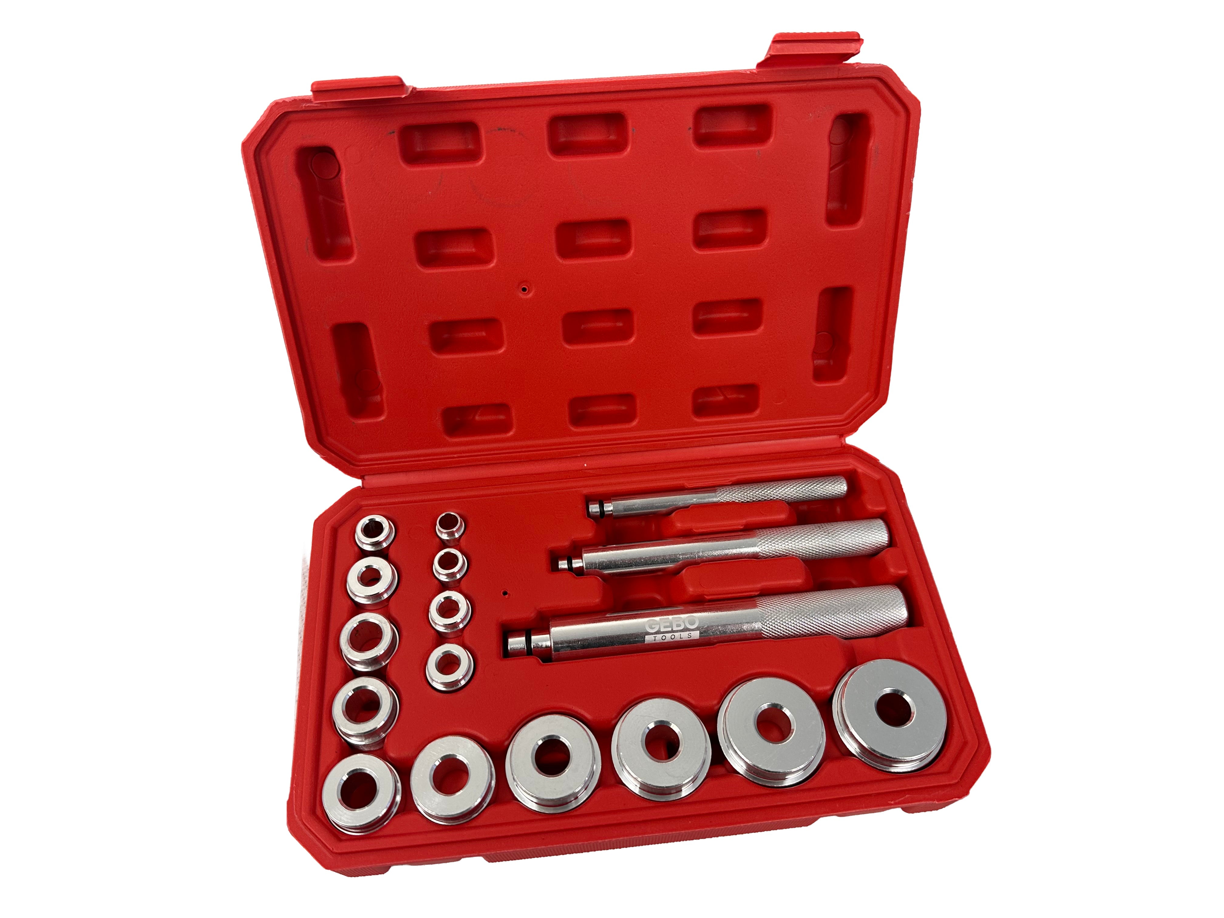 Set pressa per montaggio e smontaggio cuscinetti del mozzo ruota e fusello, kit attrezzi installazione cuscinetti Gebo Tools