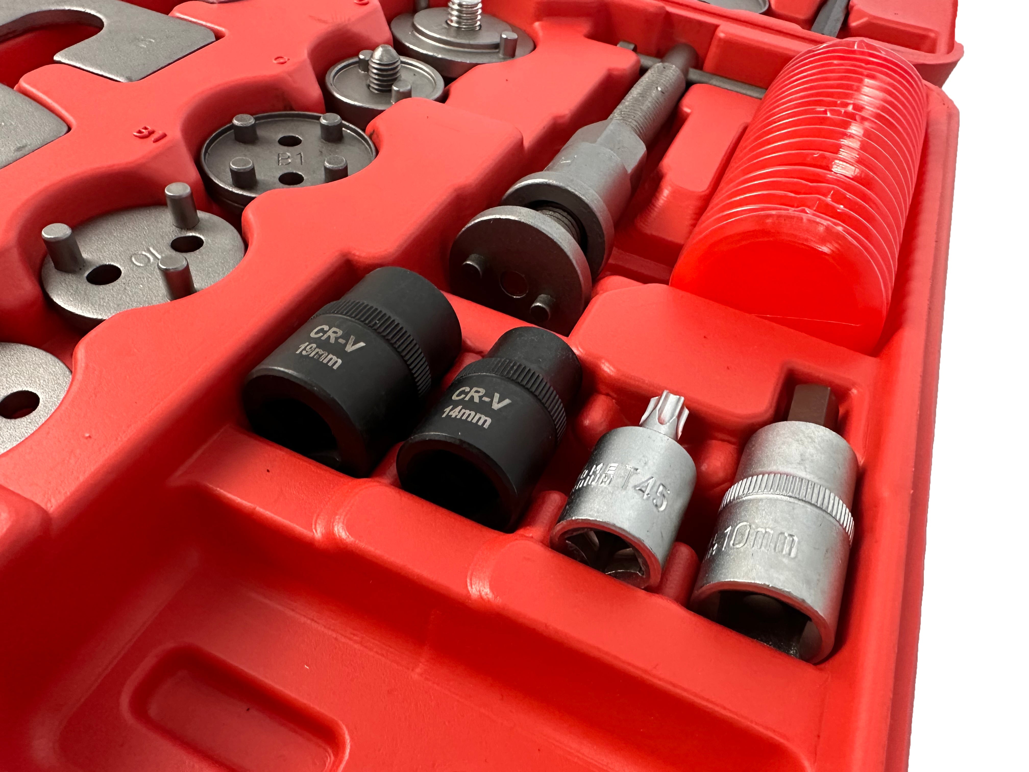 Set pressa per pistoncini pinze freno 50 pezzi Gebo Tools