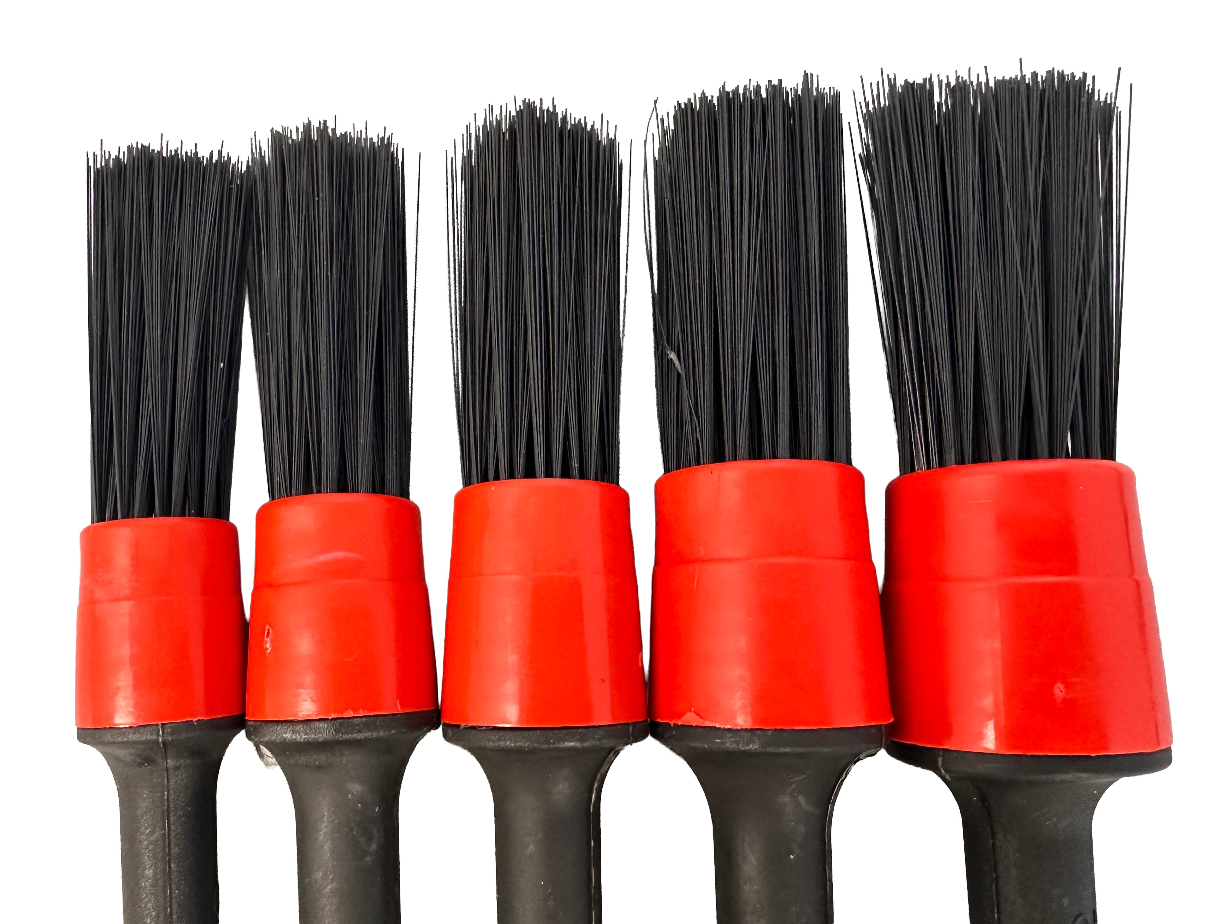 Spazzola di pulizia auto, spazzola per dettagli, detailing brush set, pulizia delicata e facile - uso universale - per cerchi, interni auto, motore, scarico, sedili, 5 pezzi, Gebo Tools