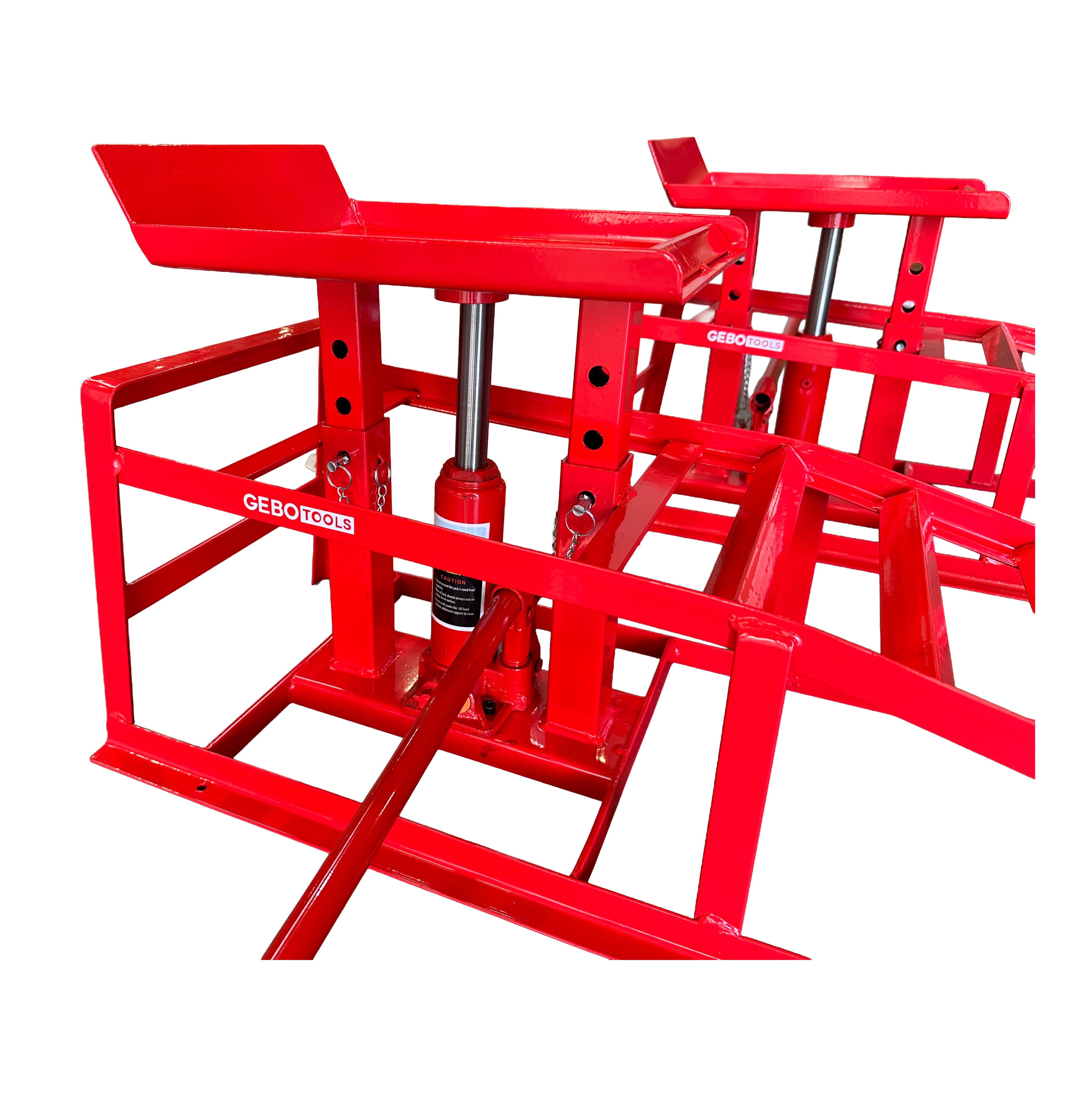 2x rampe di sollevamento con martinetto idraulico max 2000 kg 2 t altezza regolabile rampa di carico, Gebo Tools