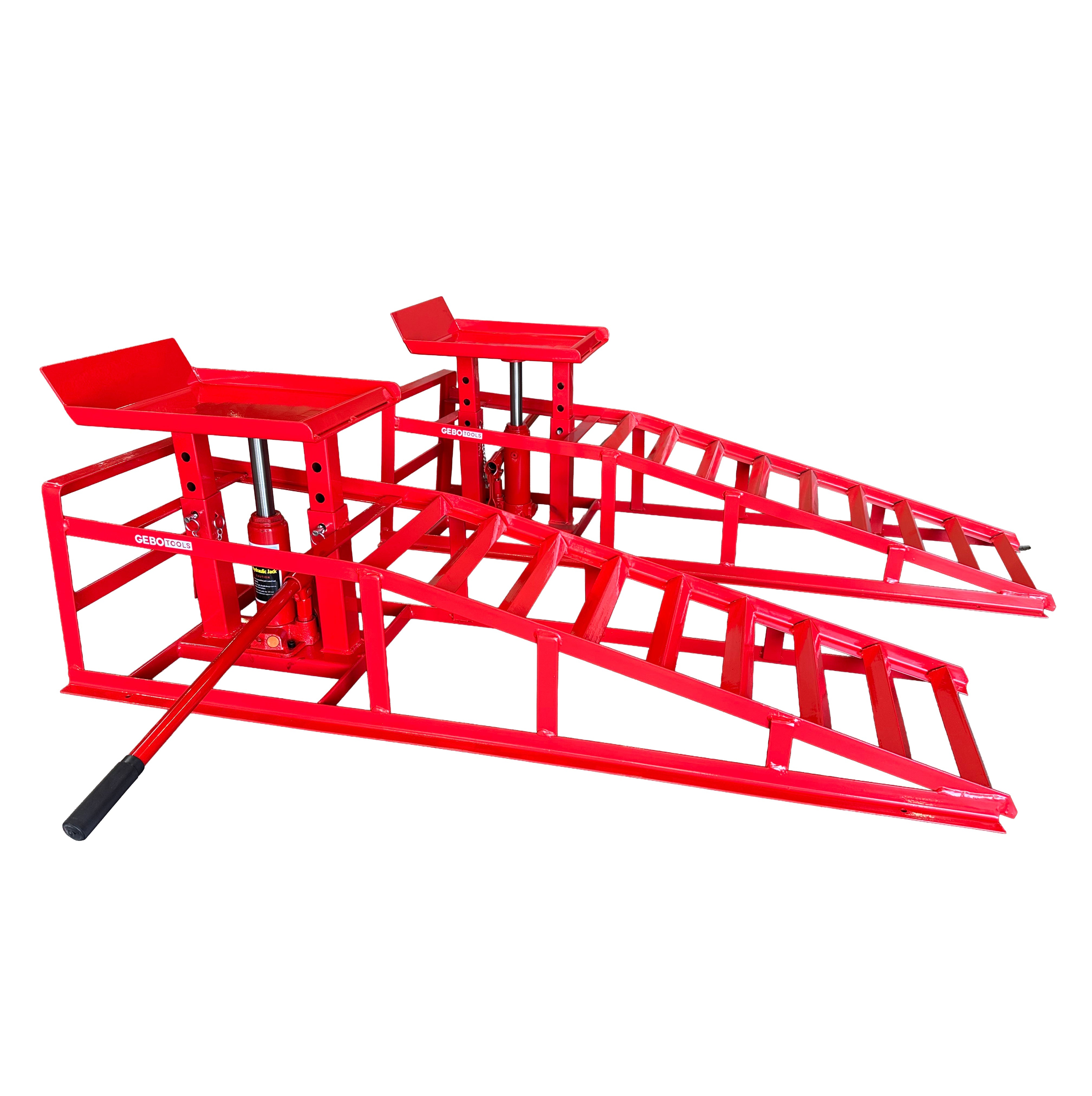 2x rampe di sollevamento con martinetto idraulico max 2000 kg 2 t altezza regolabile rampa di carico, Gebo Tools