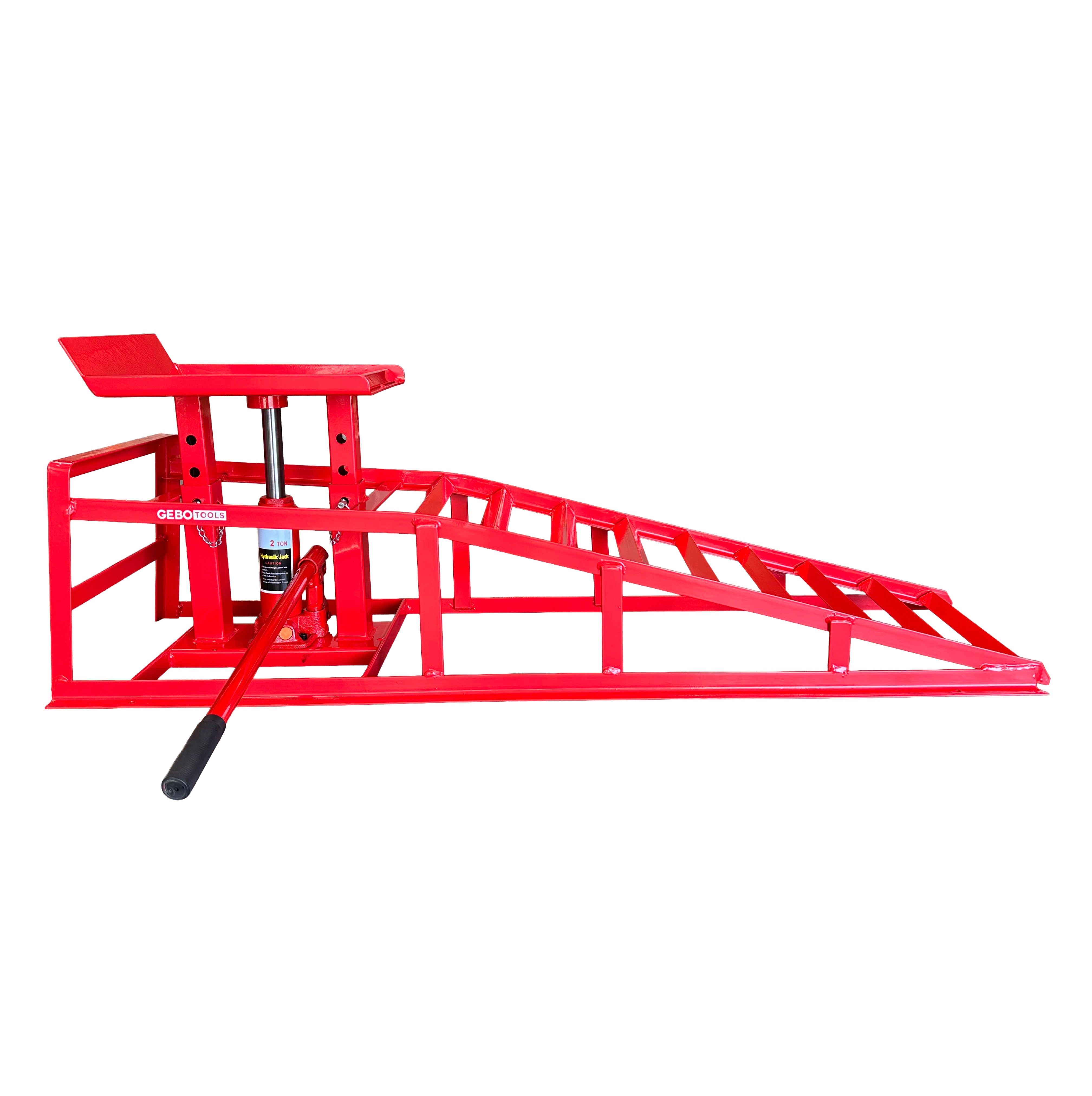 2x rampe di sollevamento con martinetto idraulico max 2000 kg 2 t altezza regolabile rampa di carico, Gebo Tools