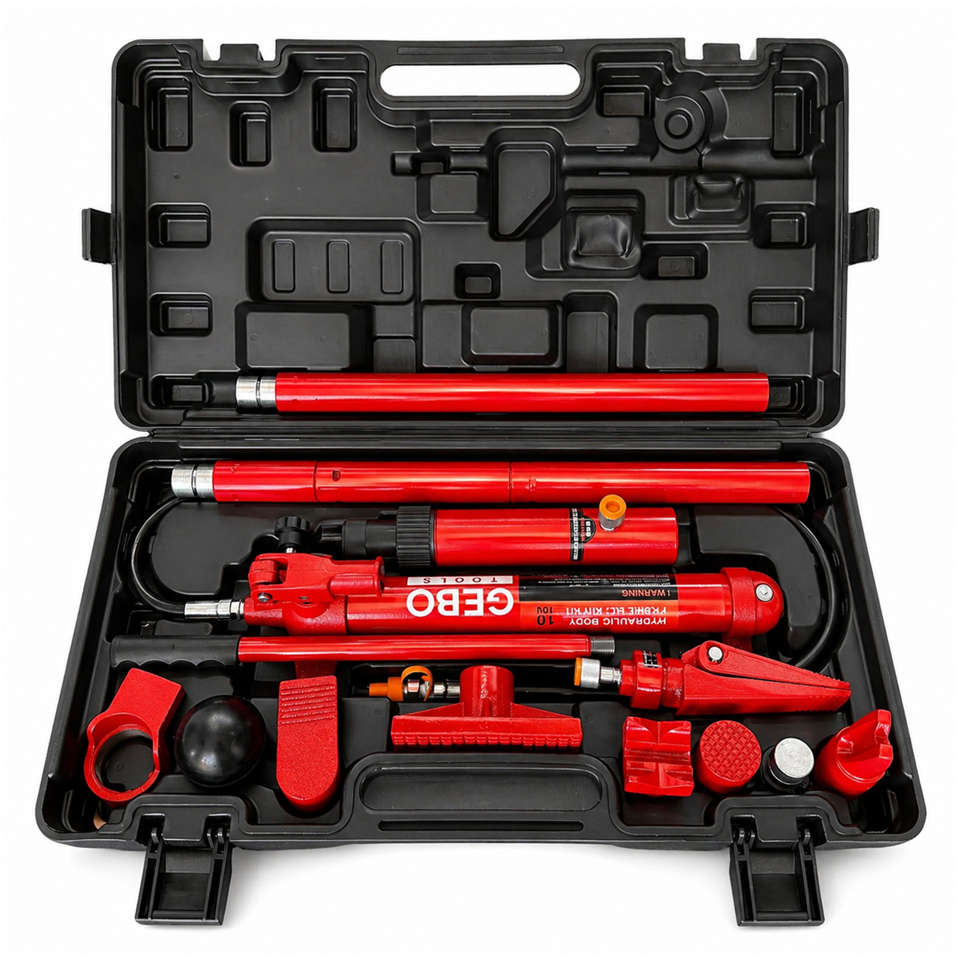 Kit per la raddrizzatura e la rimozione delle ammaccature della carrozzeria, kit per riparazione carrozzeria auto, idraulico, 10 tonnellate, 15 pezzi Gebo Tools