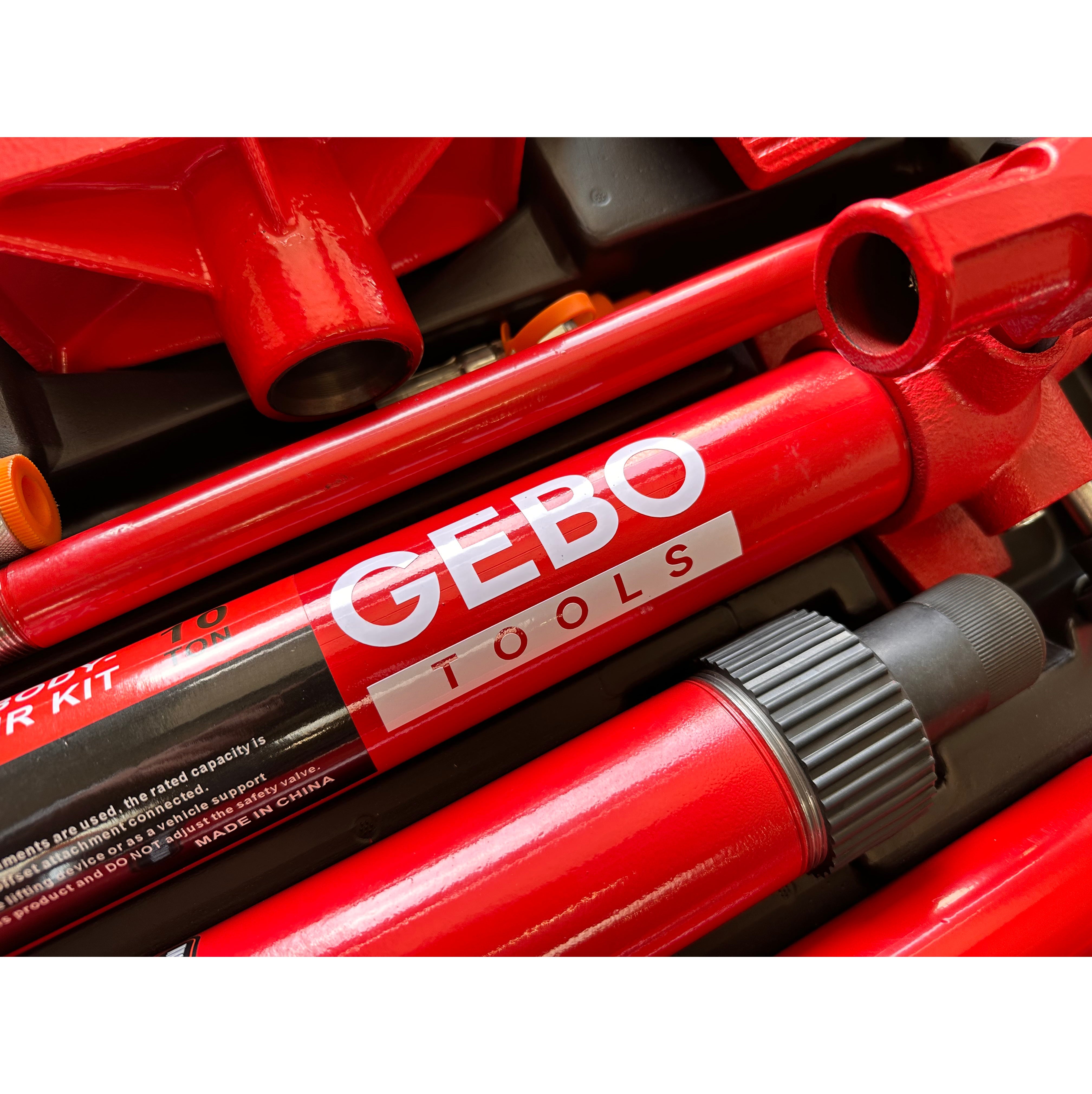 Kit per la raddrizzatura e la rimozione delle ammaccature della carrozzeria, kit per riparazione carrozzeria auto, idraulico, 10 tonnellate, 15 pezzi Gebo Tools