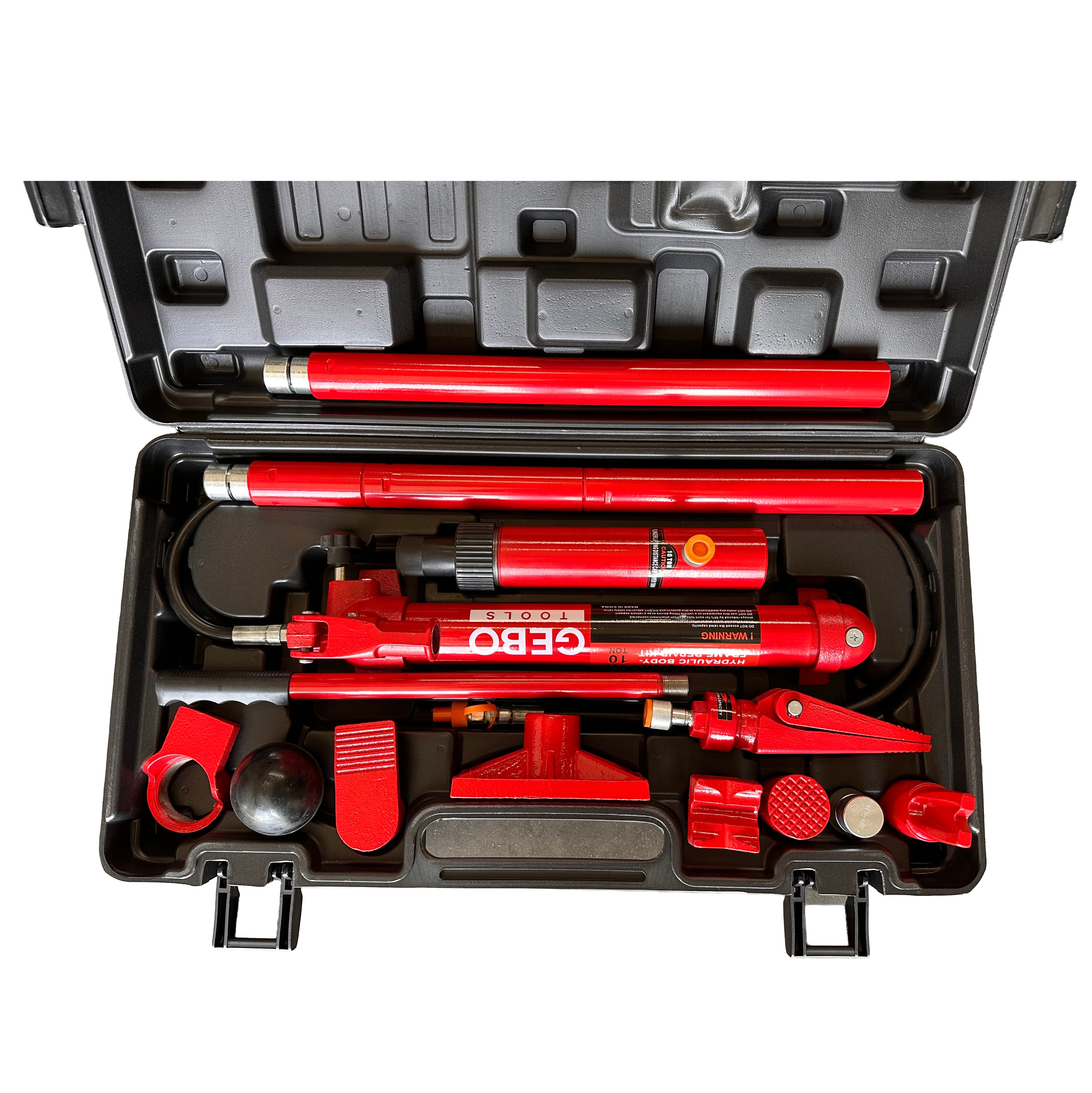 Kit per la raddrizzatura e la rimozione delle ammaccature della carrozzeria, kit per riparazione carrozzeria auto, idraulico, 10 tonnellate, 15 pezzi Gebo Tools