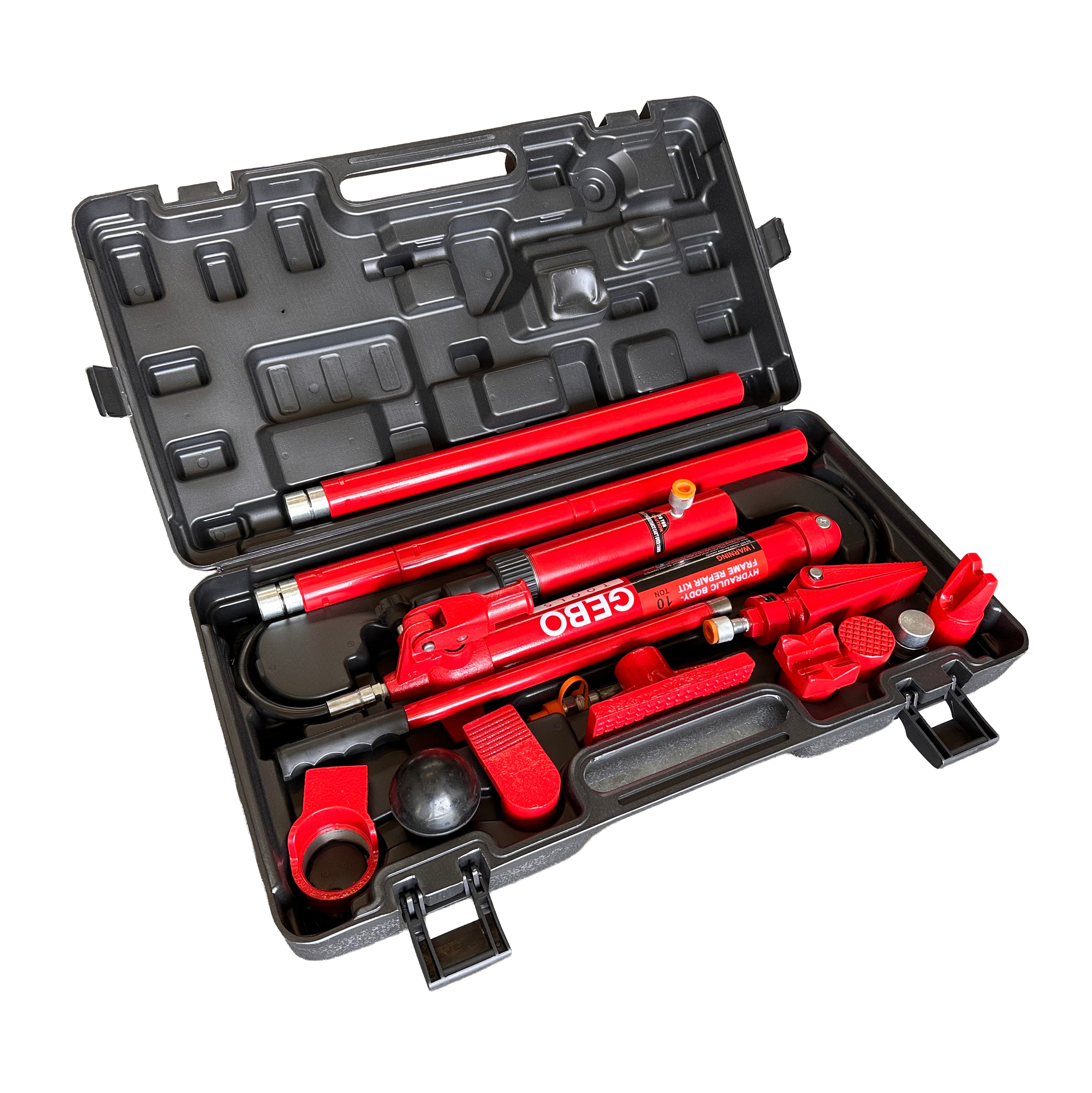 Kit per la raddrizzatura e la rimozione delle ammaccature della carrozzeria, kit per riparazione carrozzeria auto, idraulico, 10 tonnellate, 15 pezzi Gebo Tools