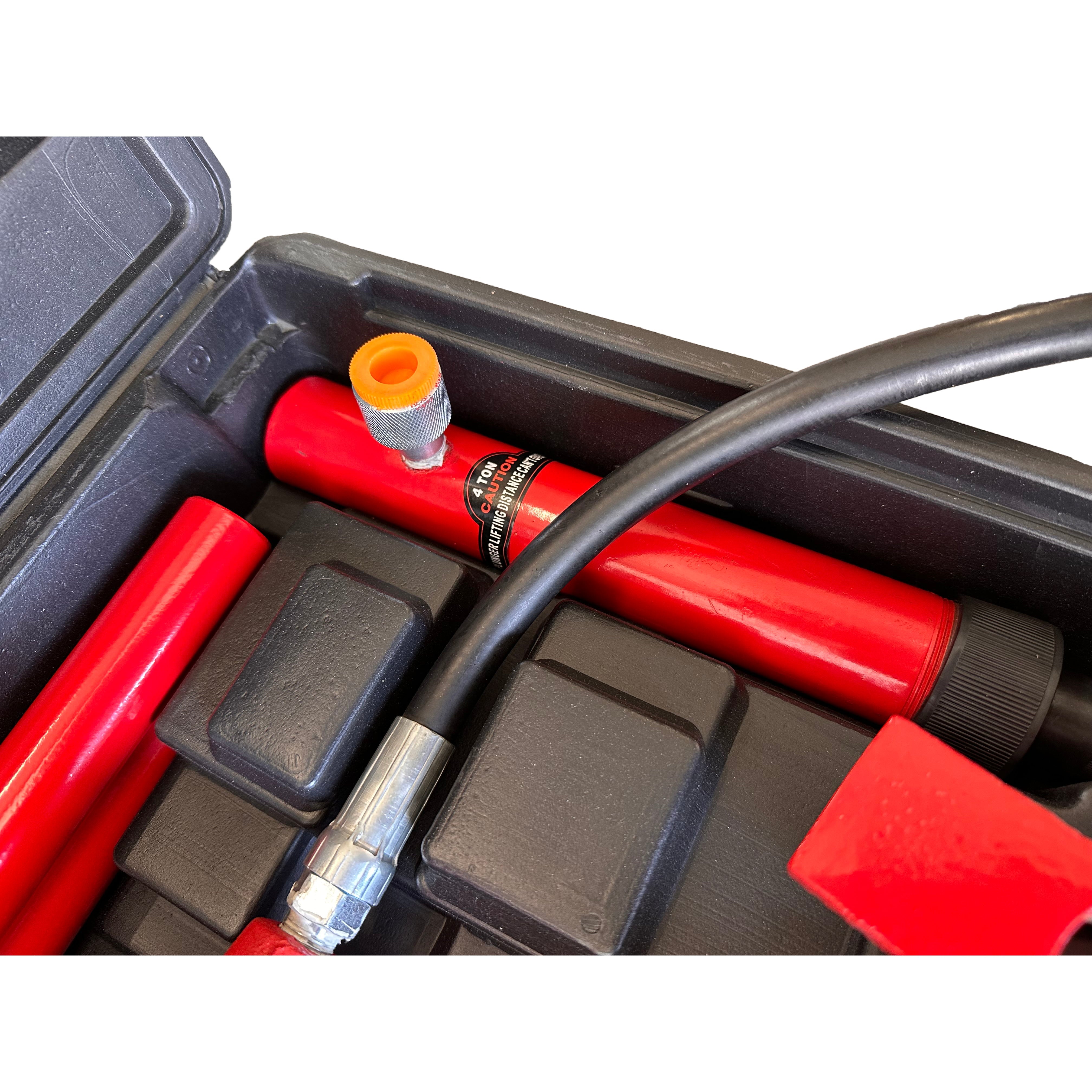 Kit per la raddrizzatura e la rimozione delle ammaccature della carrozzeria, kit per riparazione carrozzeria, idraulico, 4 t, Gebo Tools