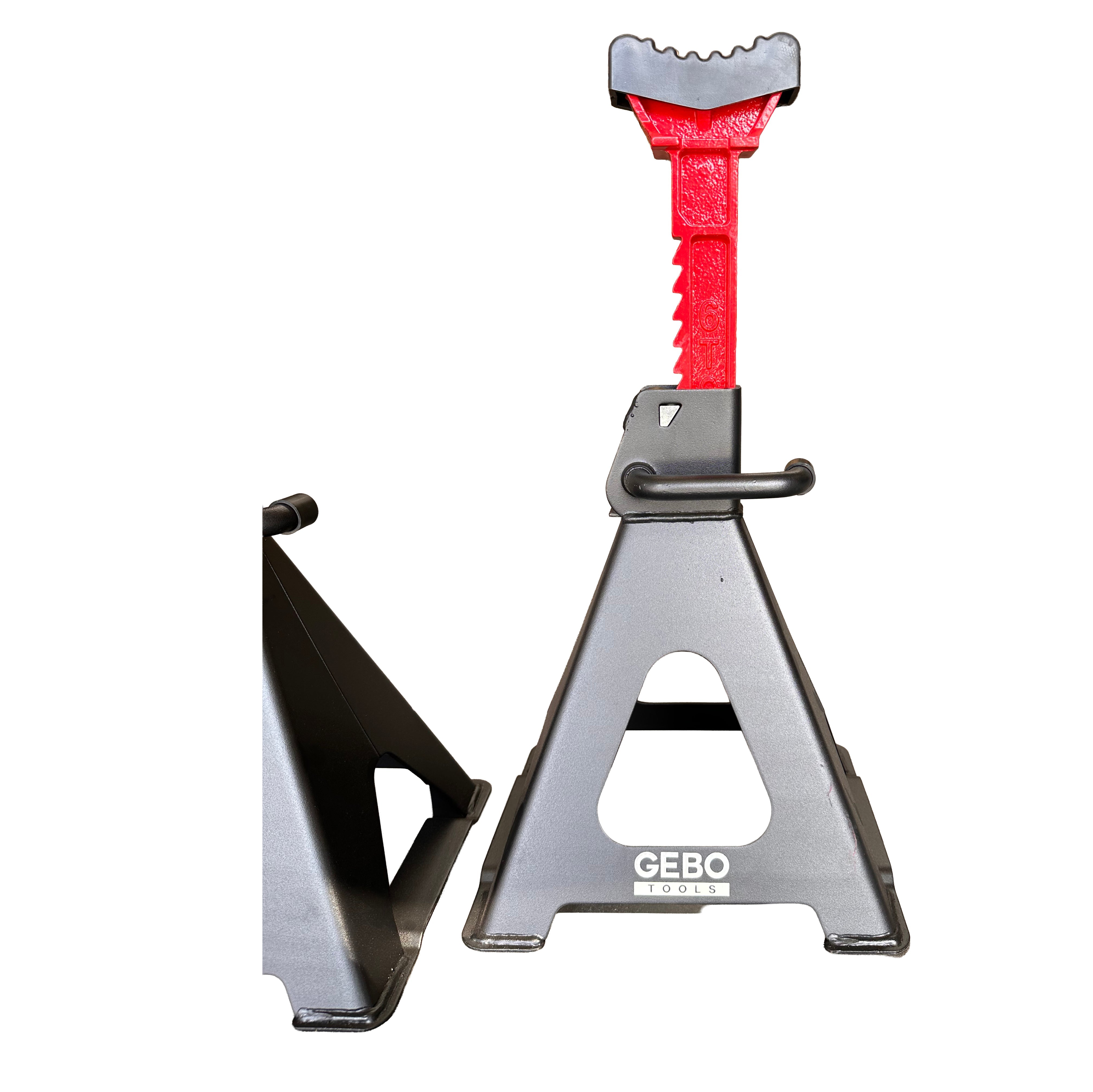 Set di 2 cavalletti auto, cavalletti per carrozzeria, capacità 6 t, altezza regolabile, coppia di cavalletti per auto, supporti per assale con leva di sicurezza, cavalletti da sostegno officina, fai da te, domestico, garage, moto, 39-60 cm Gebo Tools