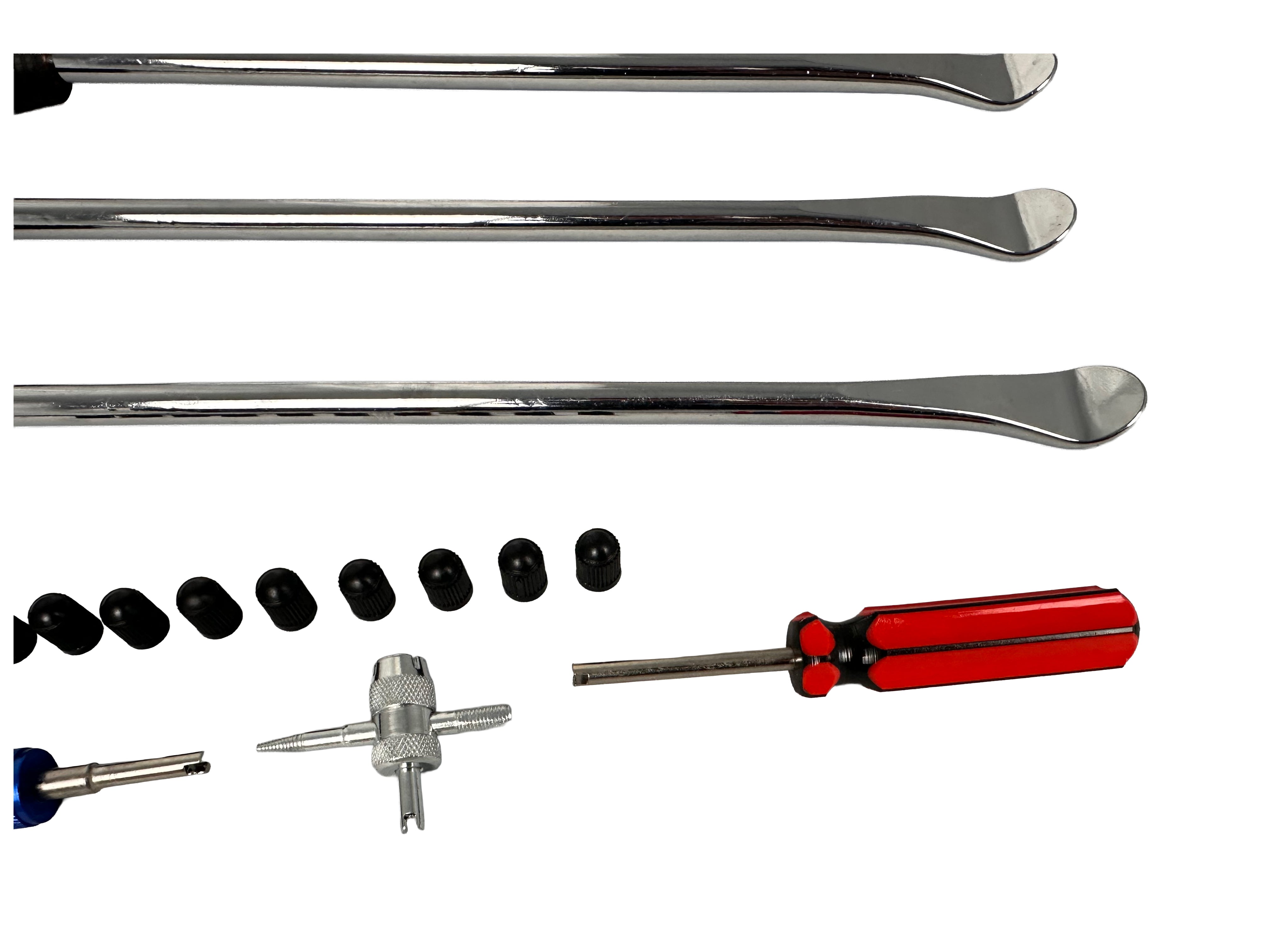 Leva a cucchiaio in acciaio kit, leva di montaggio per pneumatici, set leve smontagomme con 3 cerchioni protettivi, per cambio dei pneumatici moto e biciclette, 22 pezzi Gebo Tools