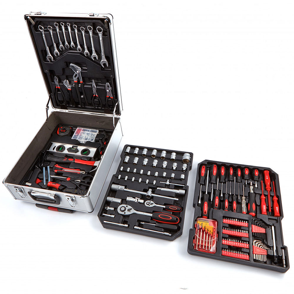 599 set di attrezzi trolley, valigia alluminio e acciaio al carbonio, porta utensili, portautensili, cassetta, valigetta da lavoro, attrezzi da lavoro, trolley porta attrezzo
