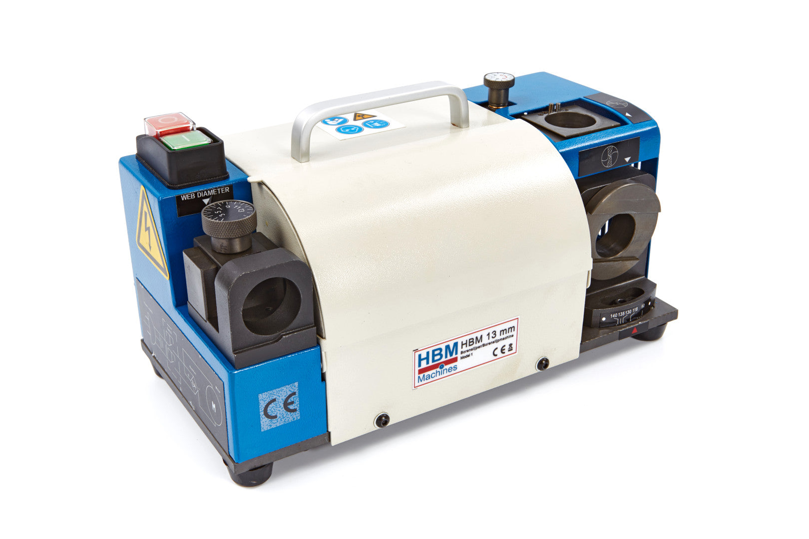 Affilatrice per punte da trapano, affilatrice per punte da trapano da 2-13 mm, angolo di rilievo del labbro e angolo di 90°-140°, affilapunte portatile con 11 pinze, ruota CBN, modello 1