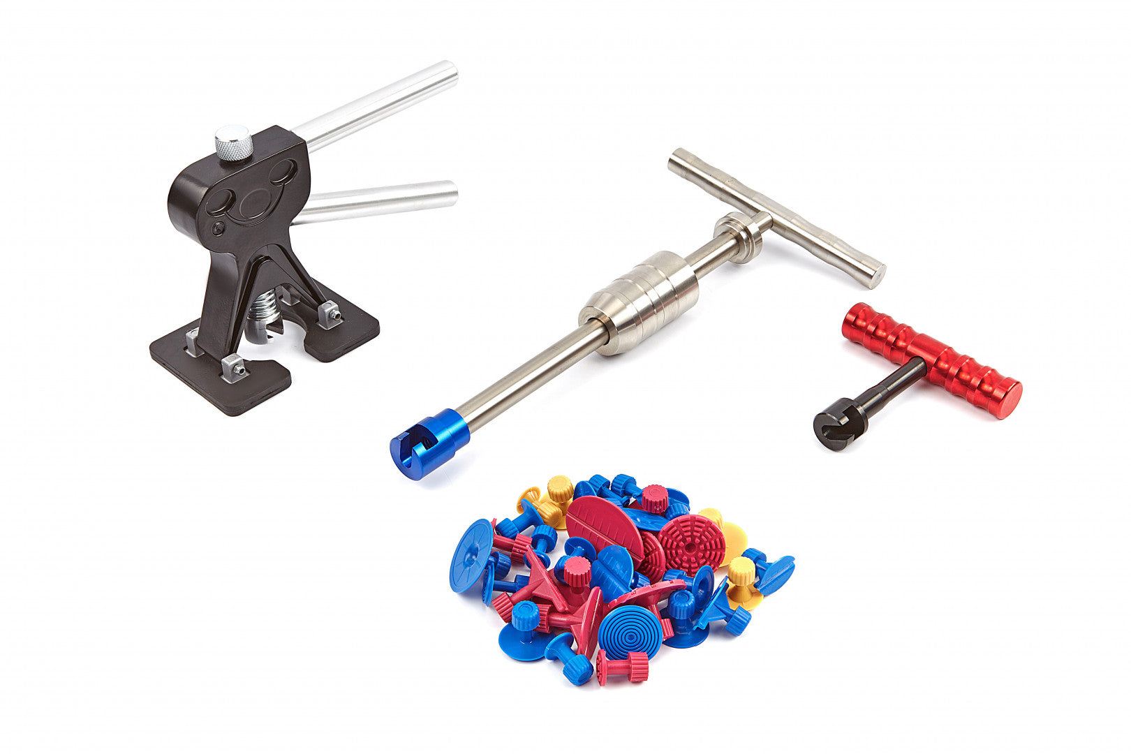 Kit 52 pezzi strumento per riparazione di ammaccature a ponte, con pistola per colla potenza per carrozzeria auto veicolo da garage officina fai-da-te, kit estrattore a ponte estrattore a martello per ammaccature, acciaio inox e carbonio