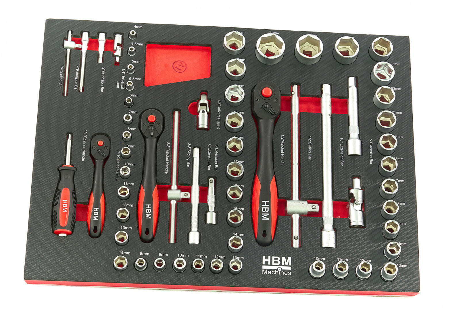 Set di inserti per 4 cassetti con 154 utensili, – Hbm Machines Olanda – dimensioni 39 x 54,5 cm
