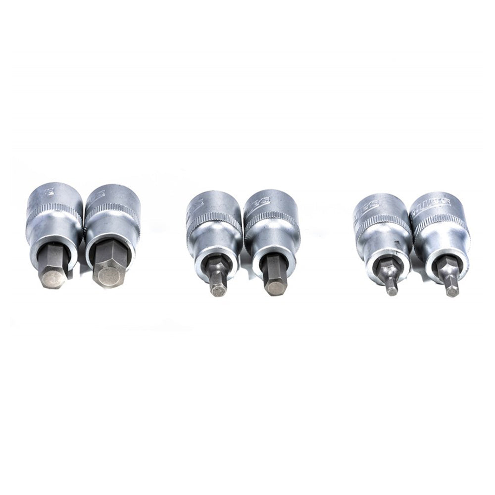 Set di bussole esagonali 1/2" e set di bit CR-V, lunghi e corti, H4-H12, 12 pezzi