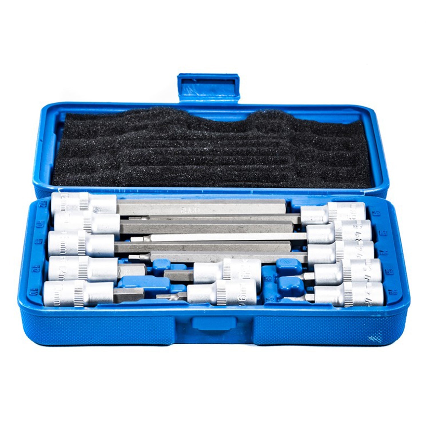 Set di bussole esagonali 1/2" e set di bit CR-V, lunghi e corti, H4-H12, 12 pezzi